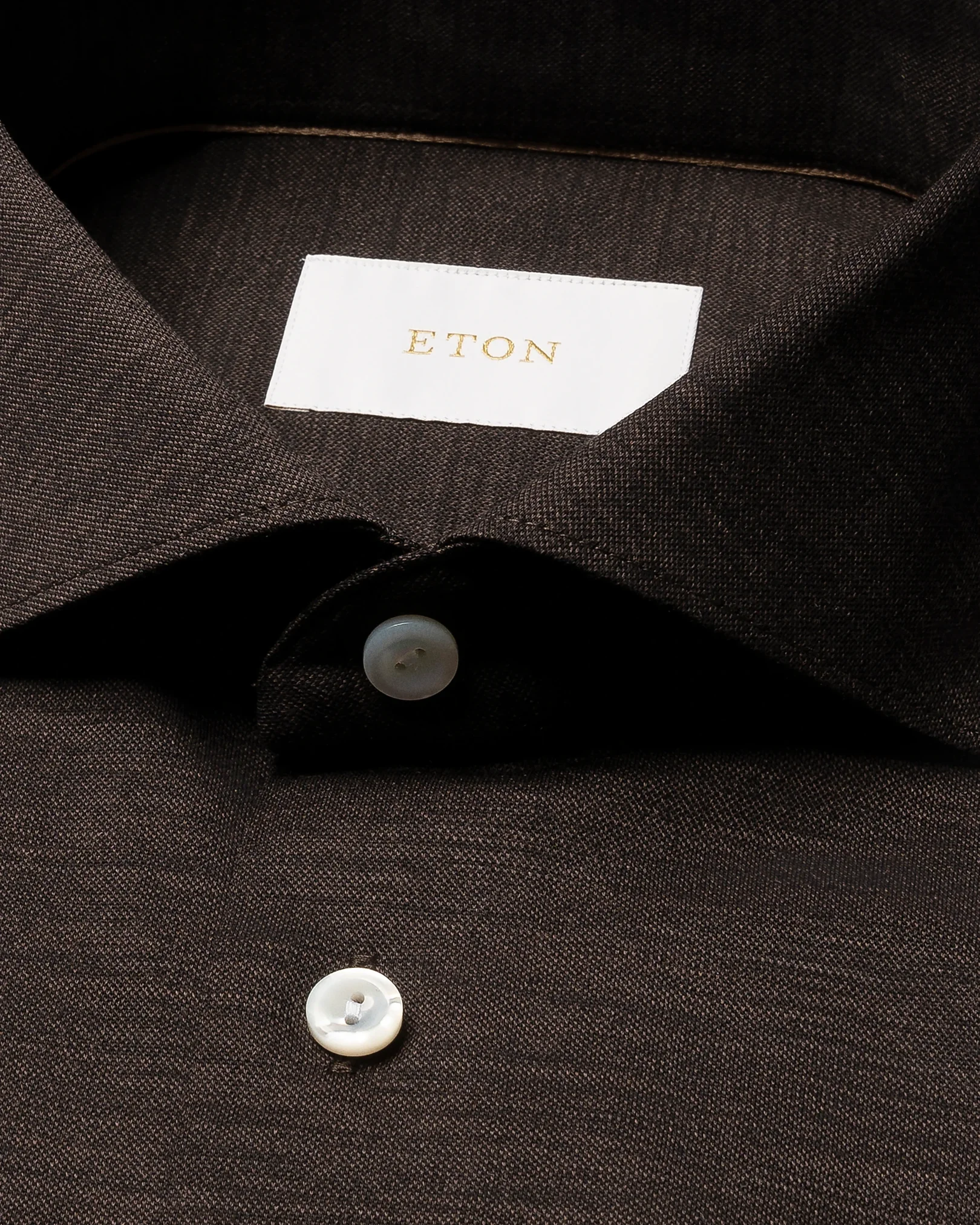 Eton - brown merino jersey shirt