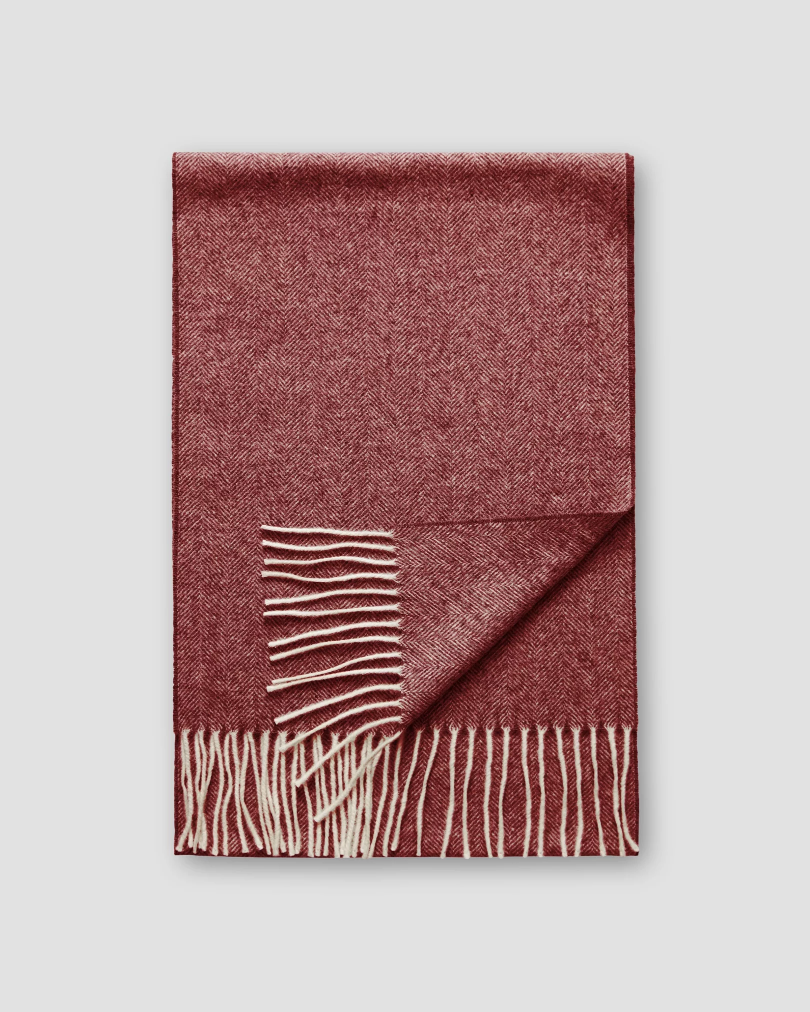 Eton - red herringbone wool scarf