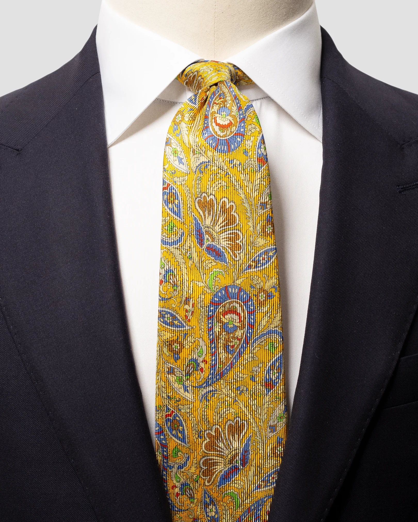 Eton - yellow flower paisley tie