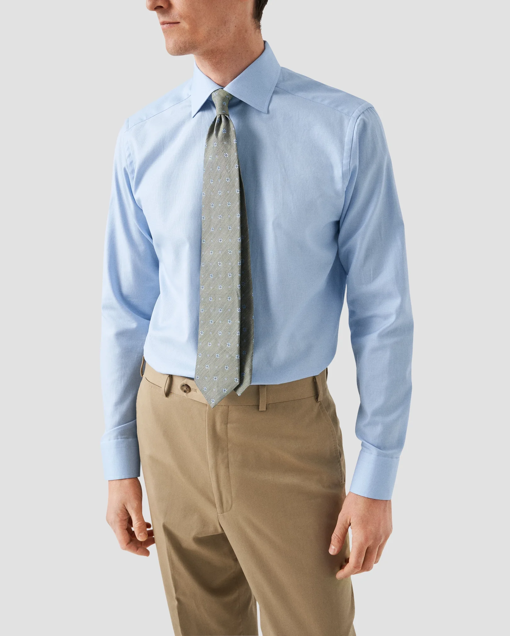 Eton - woven pin dot signature twill