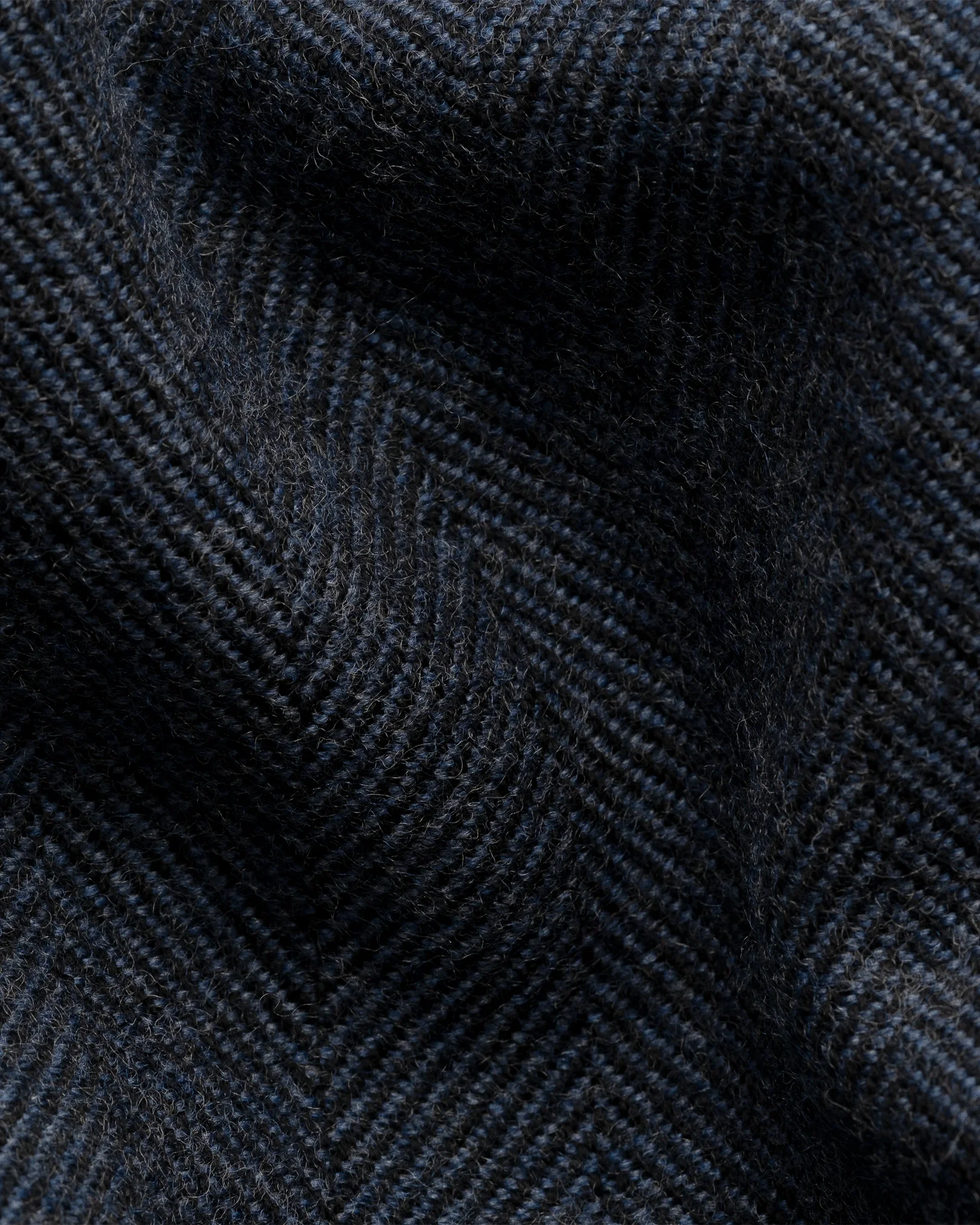 Eton - dark blue herringbone merino wool scarf