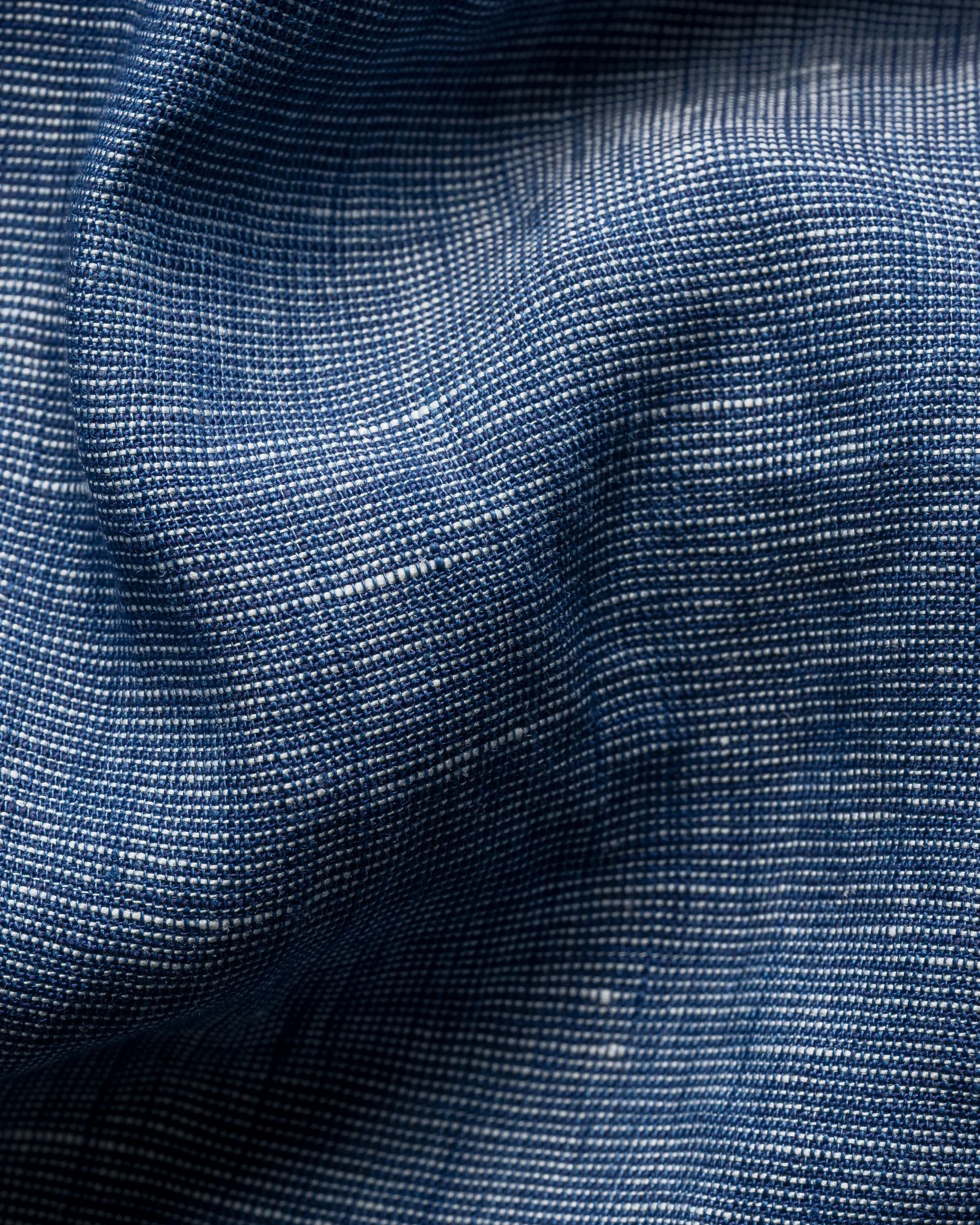 Eton - dark blue solid linen shirt