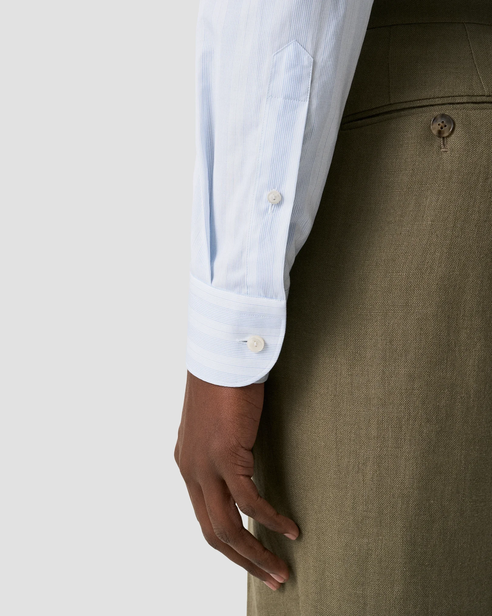 Eton - multi striped breeze poplin shirt