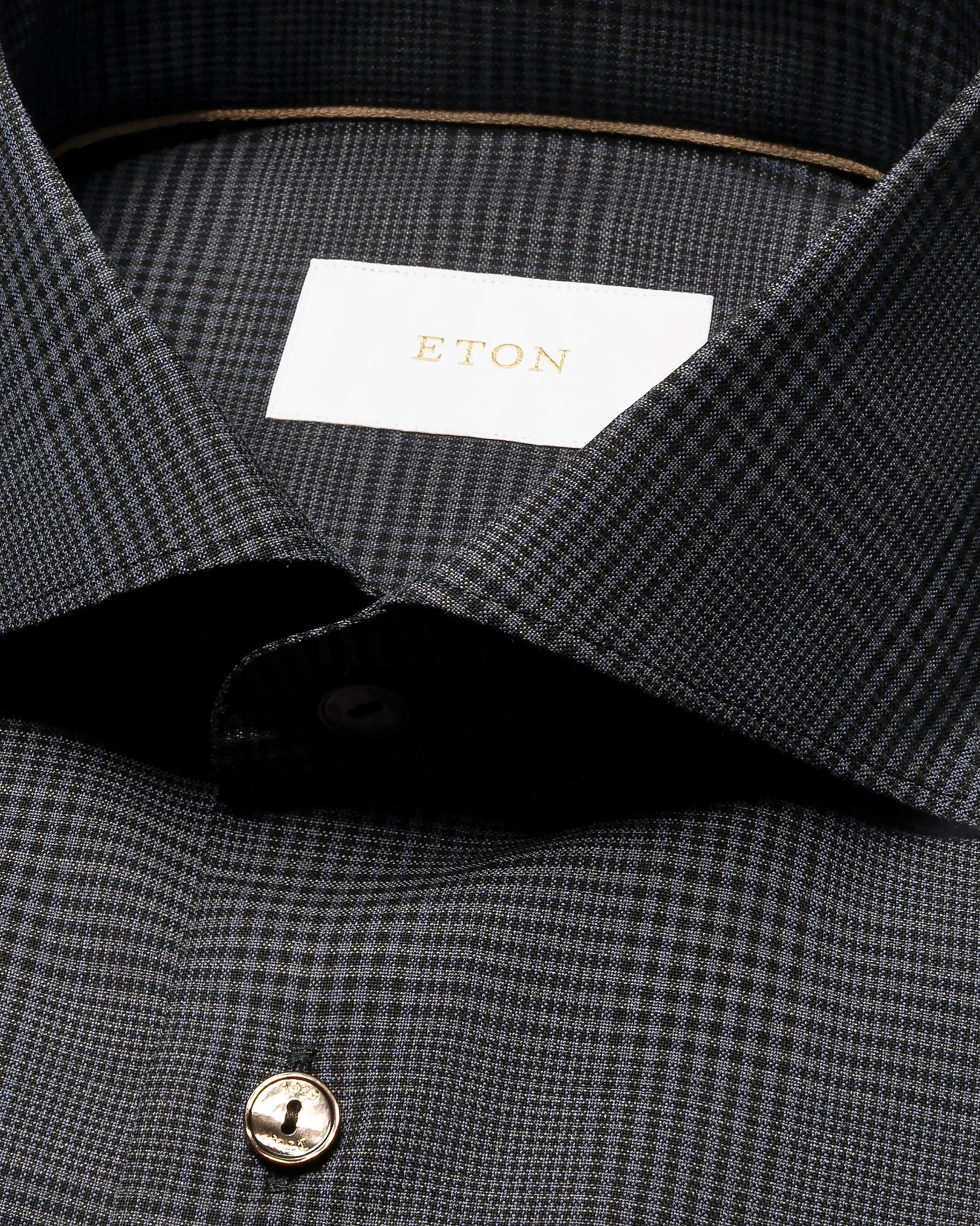 Eton - grey check merino shirt