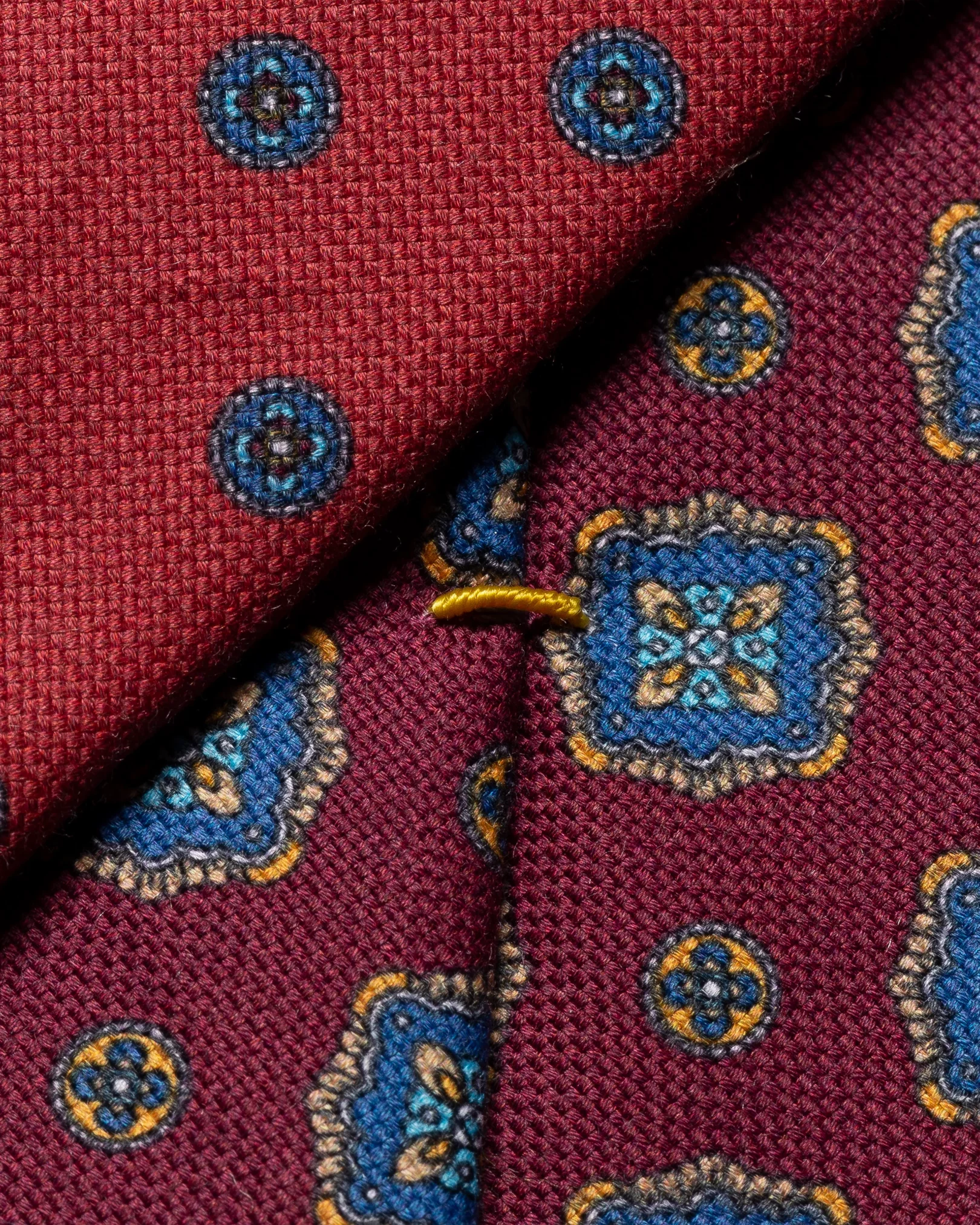 Eton - dark red medallion printed tie