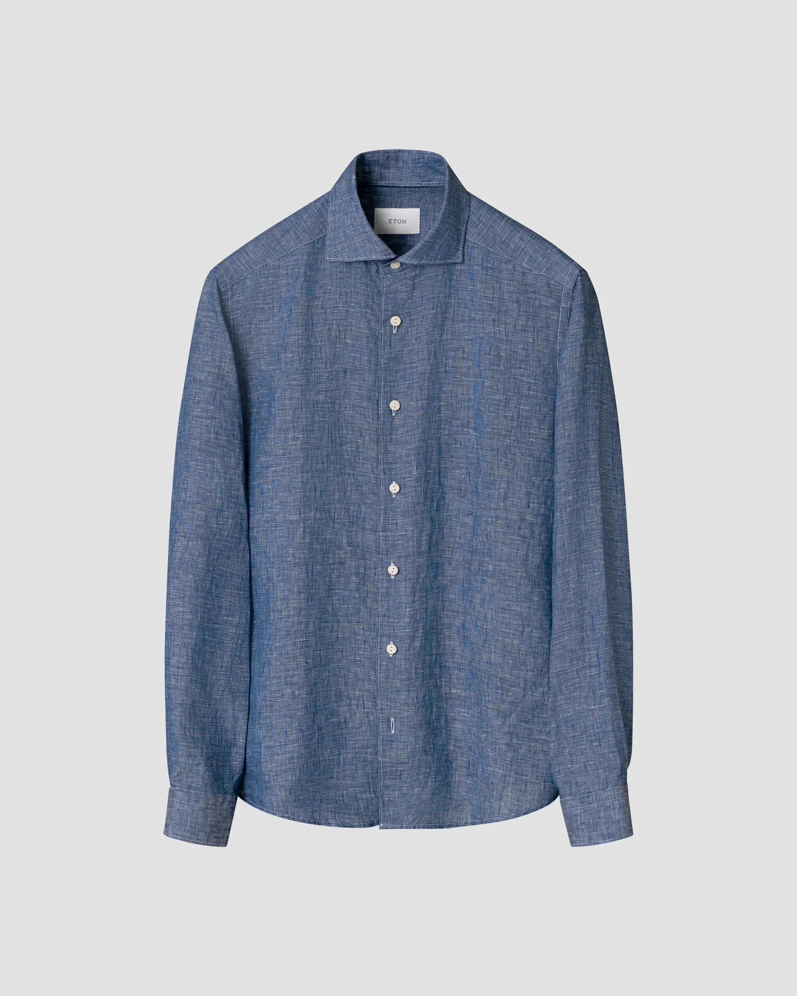 Eton - dark blue solid linen shirt