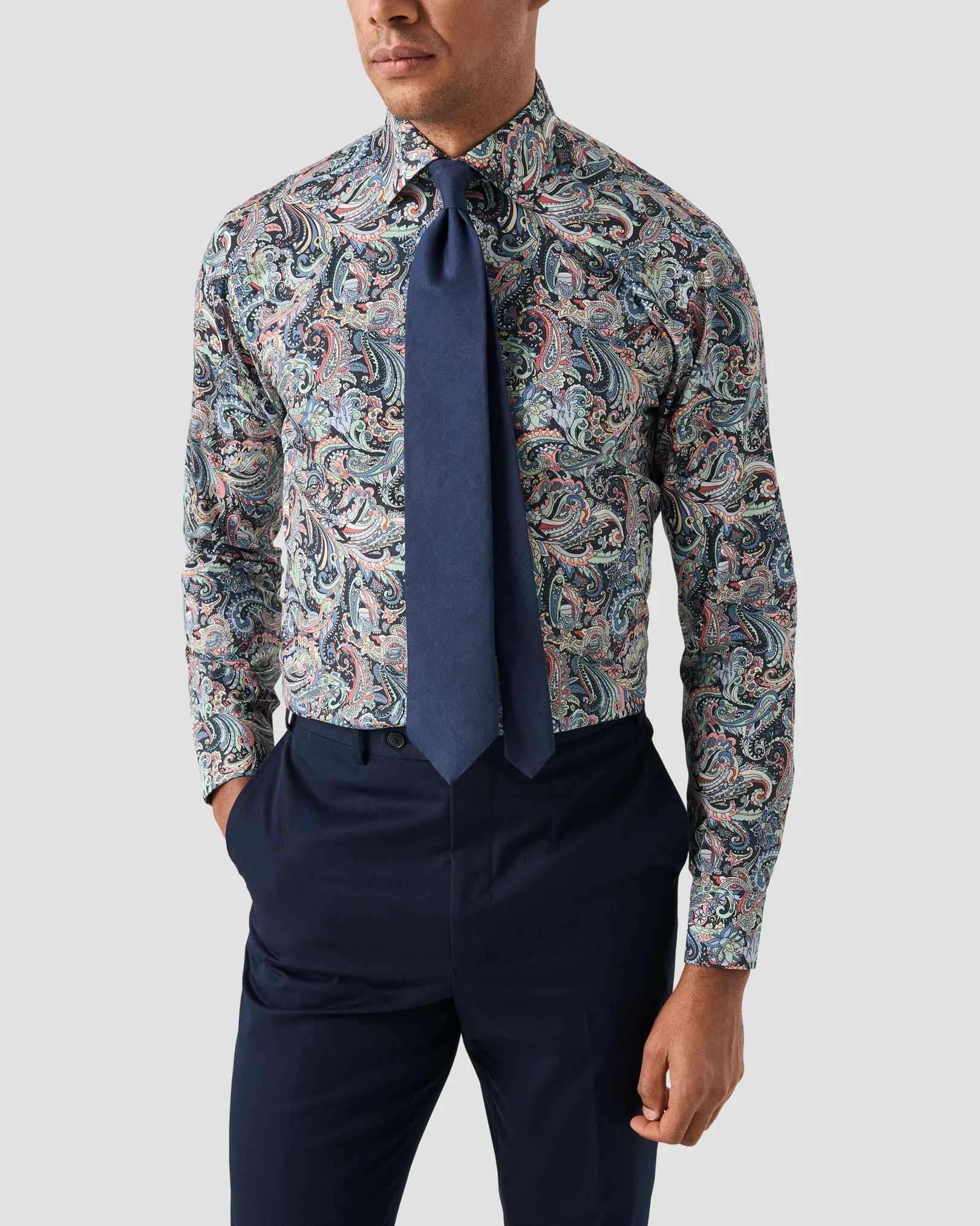 Eton - multi paisley signature twill shirt