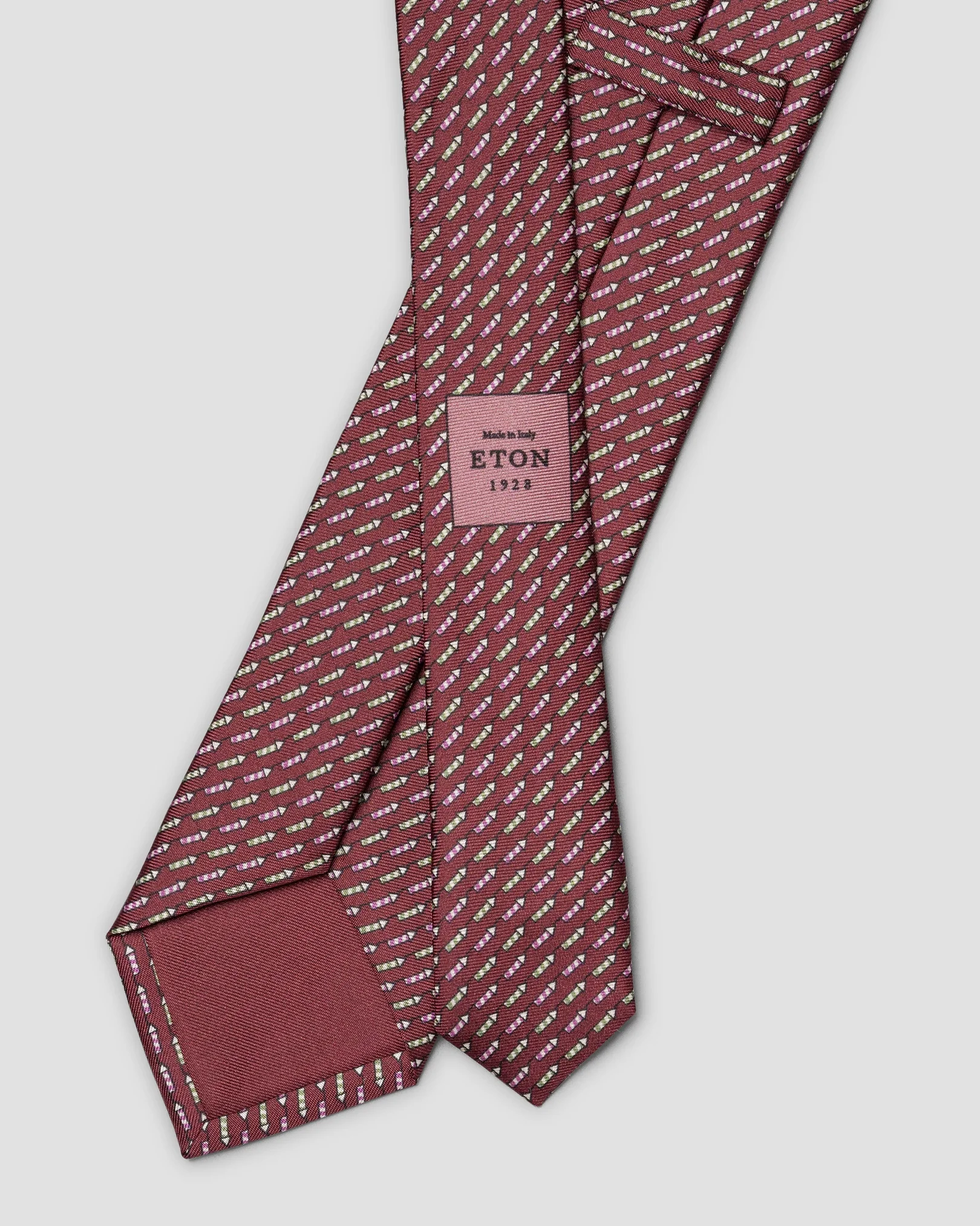 Eton - dark red geometric woven silk tie dark red geometric woven silk tie