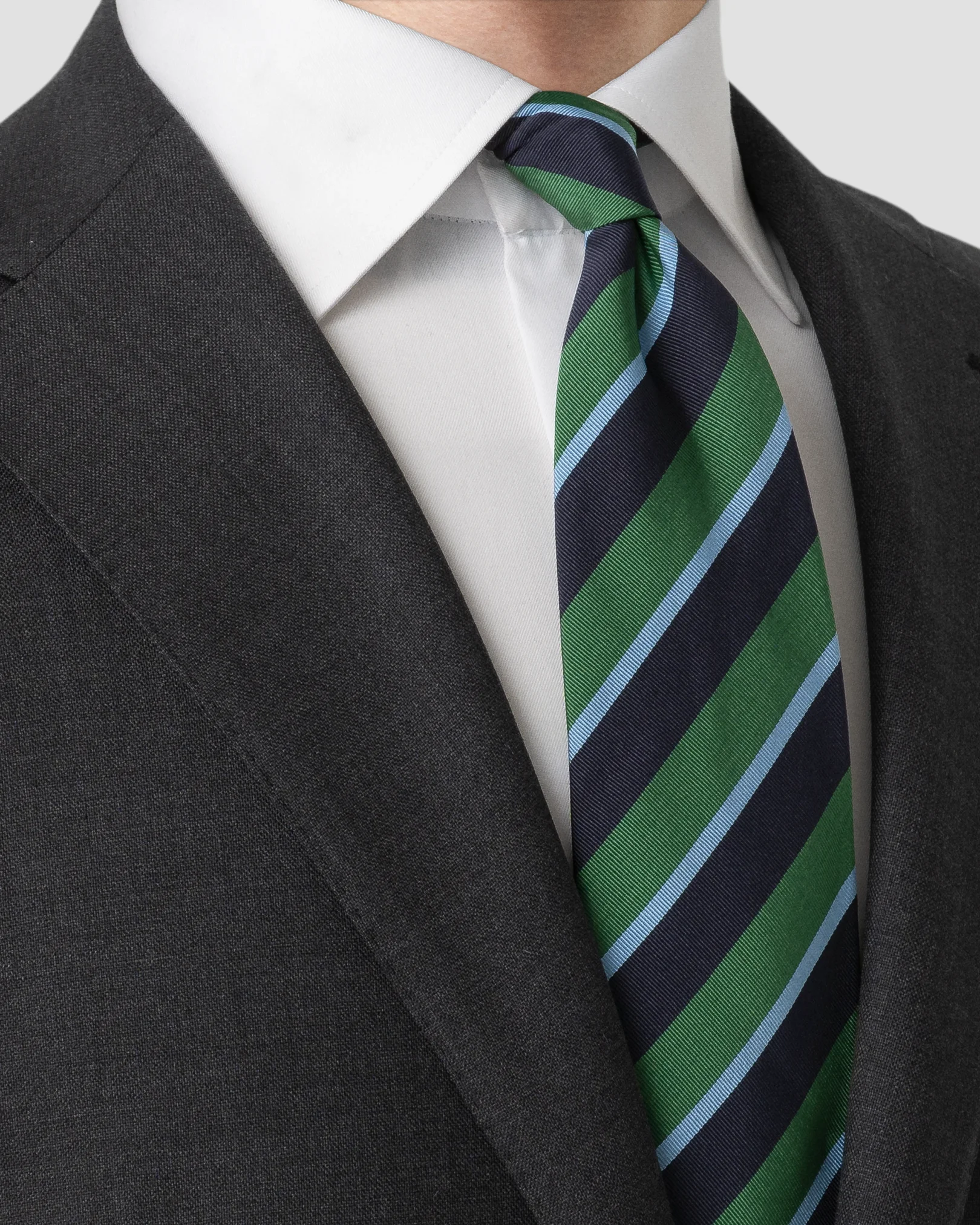 Eton - green striped silk cotton mogador