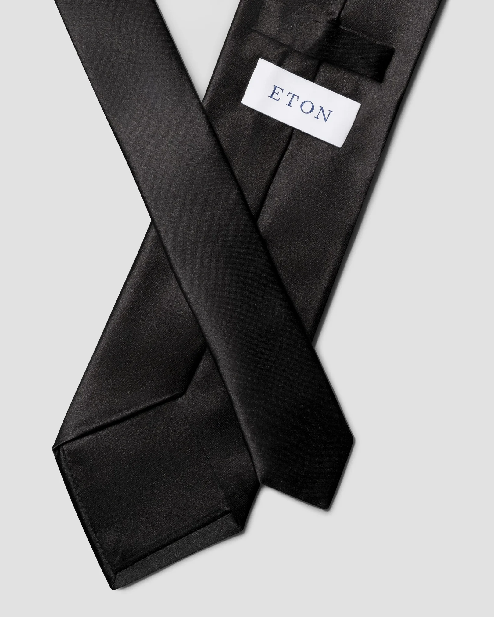 Eton - black solid silk tie