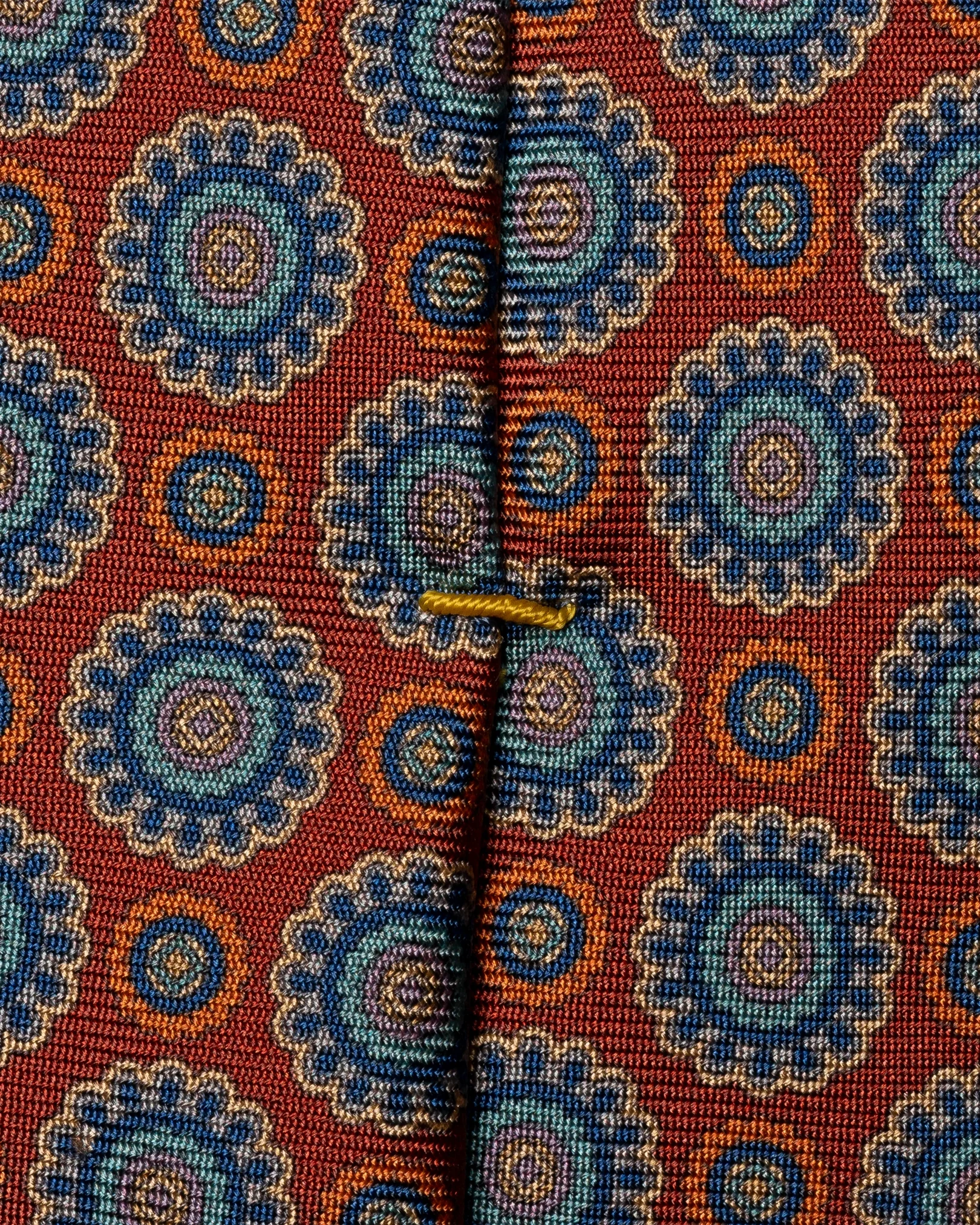 Eton - medallion print silk tie orange medallion print