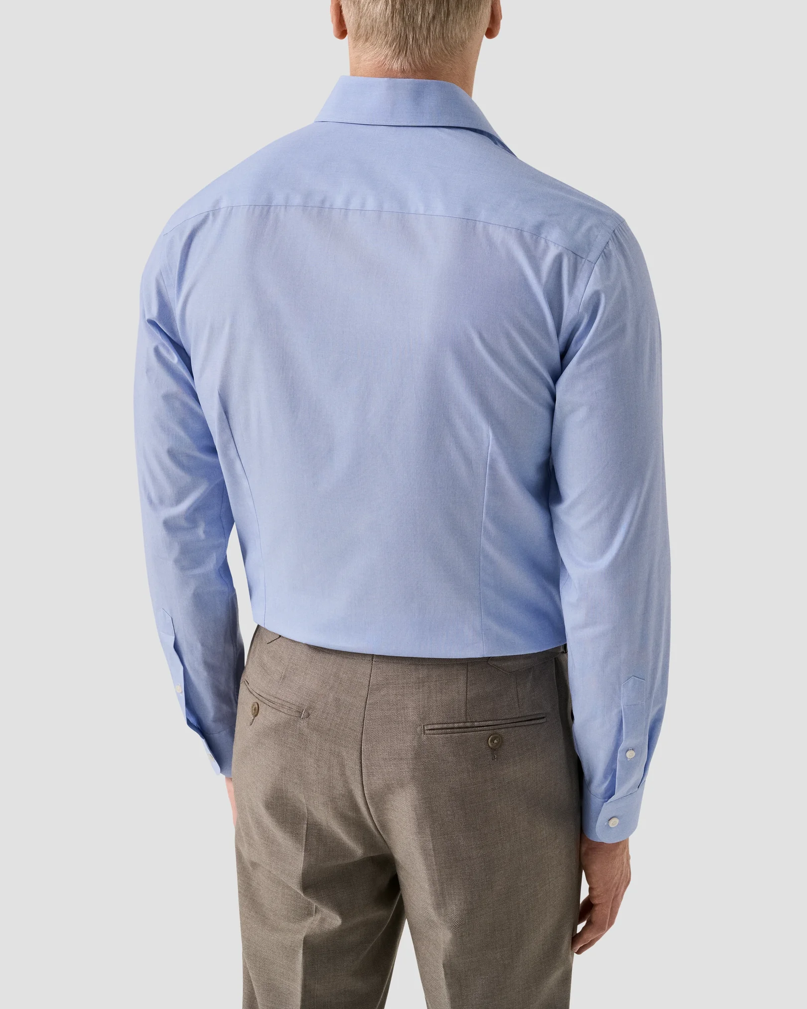 Eton - mid blue end on end breeze poplin shirt