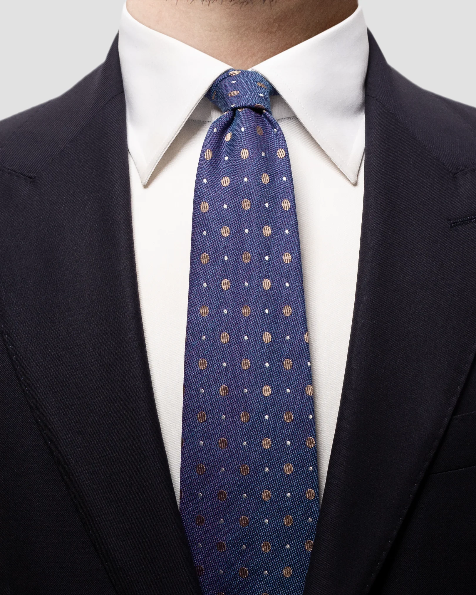 Eton - purple dotted silk cotton tie