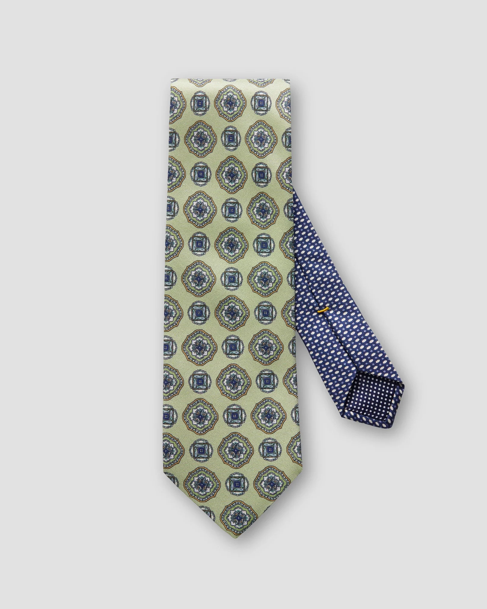 Eton - green front tail printed tie