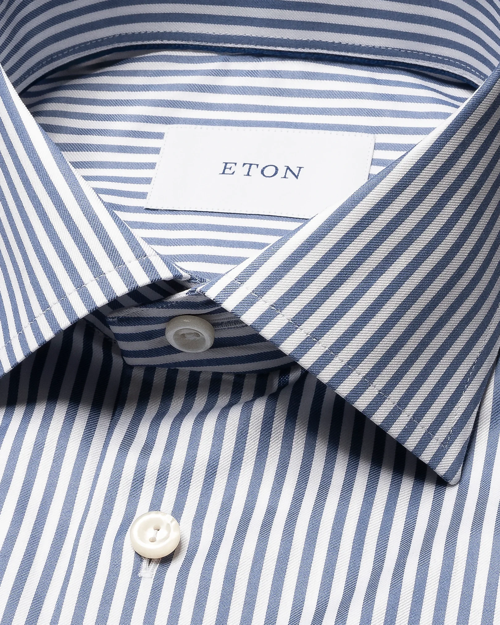 Eton - mid blue bengal striped signature twill shirt 263