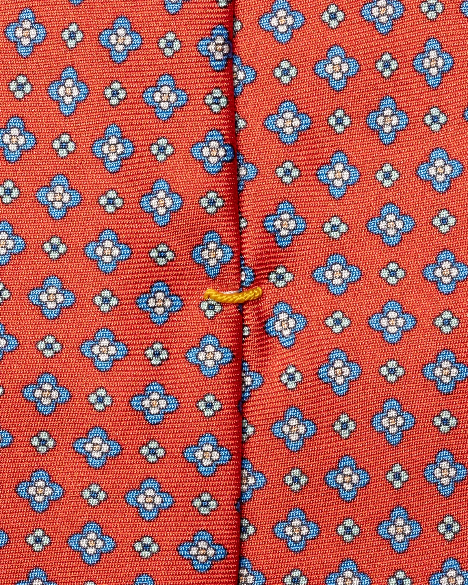 Eton - orange floral print silk tie