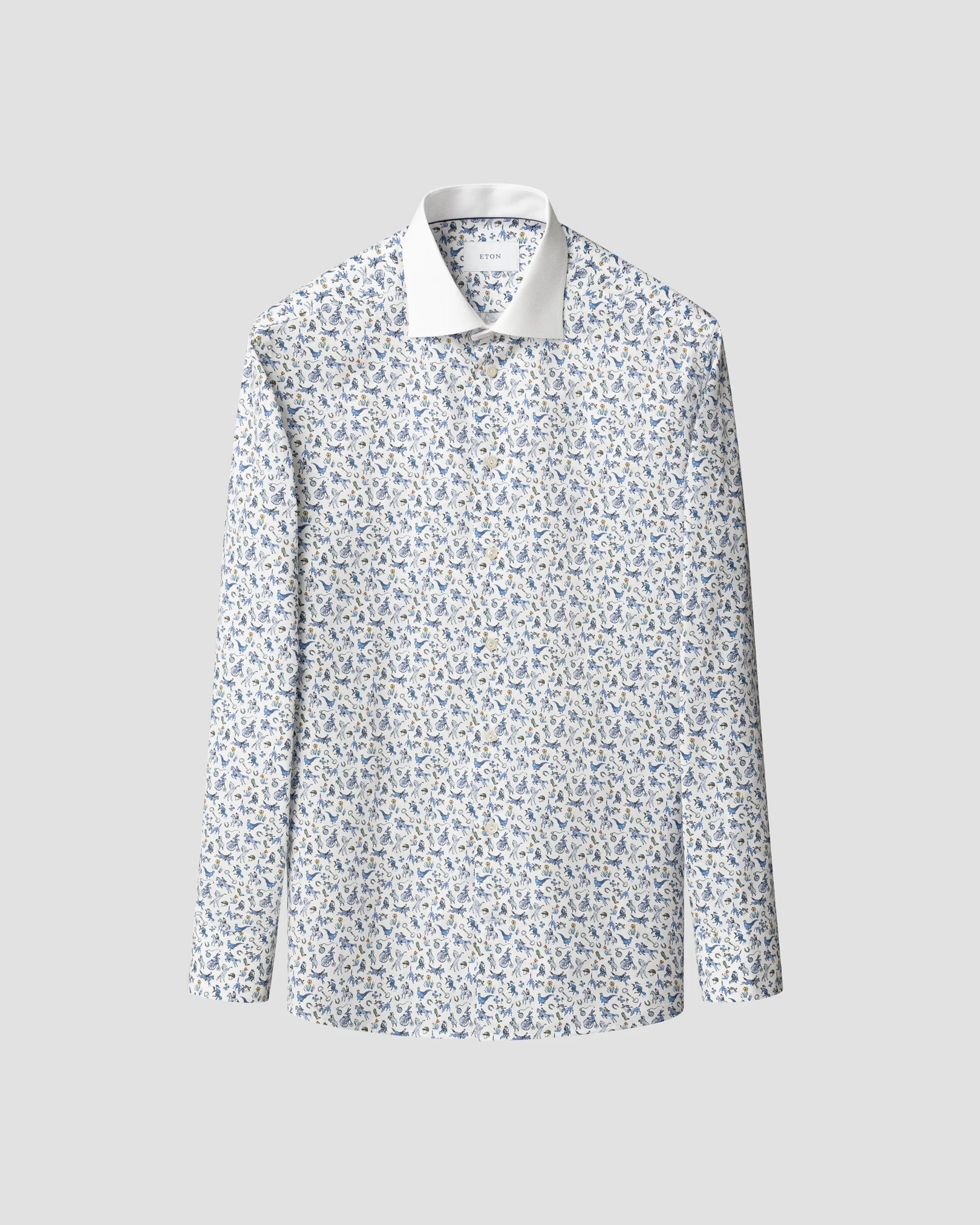 Eton - Countryside Motif Print Signature Twill Shirt