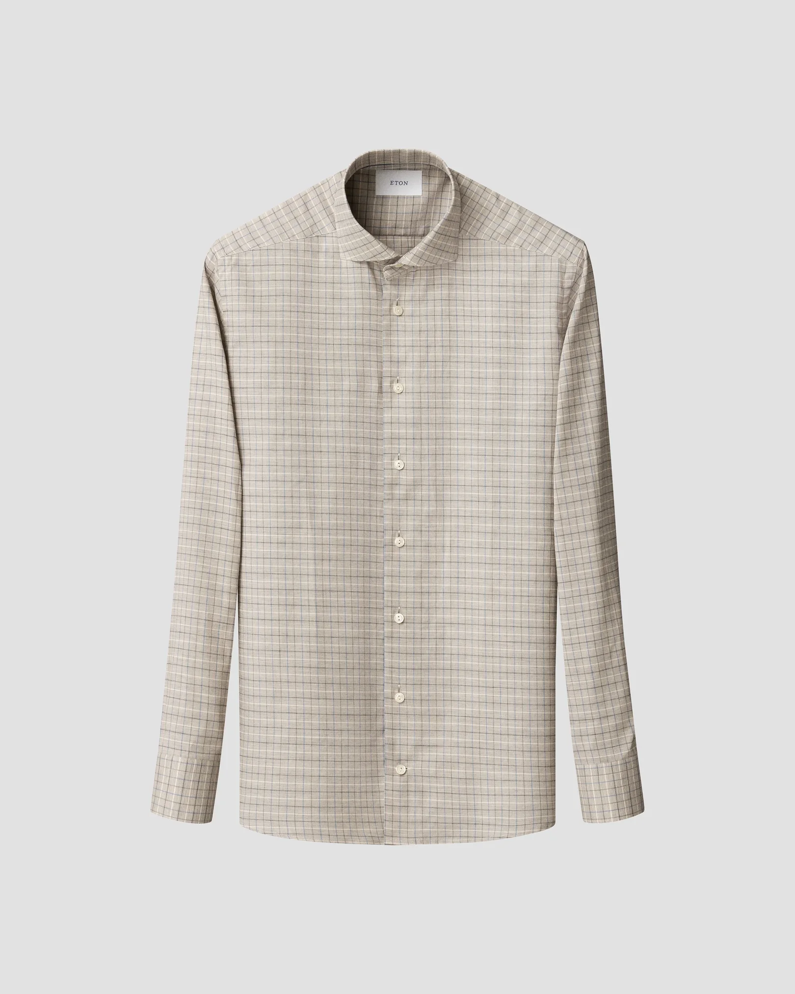 Eton - dark grey check signature flannel shirt 256
