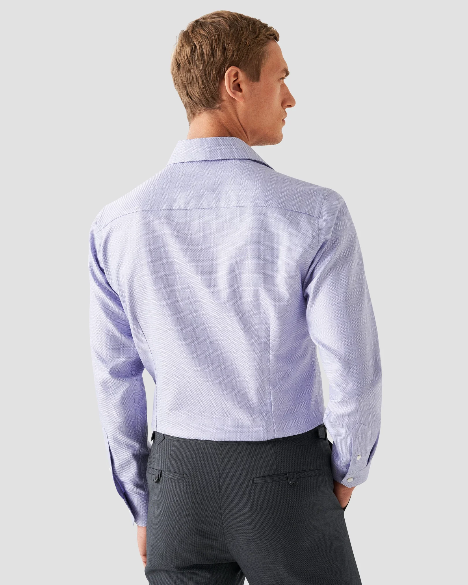 Eton - light purple textured twill