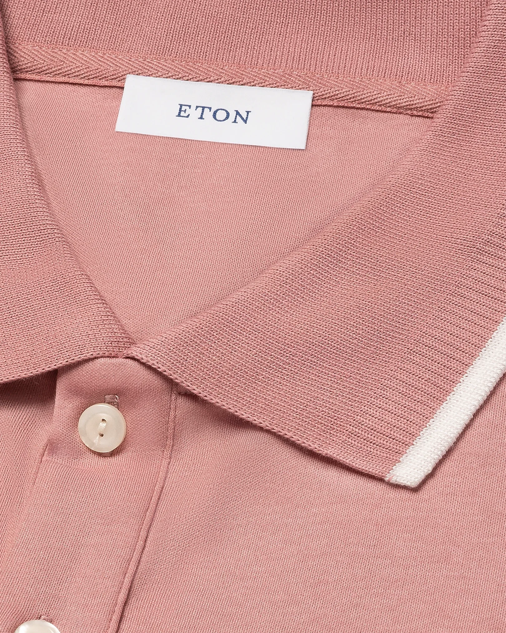 Eton - pink cotton interlock polo shirt