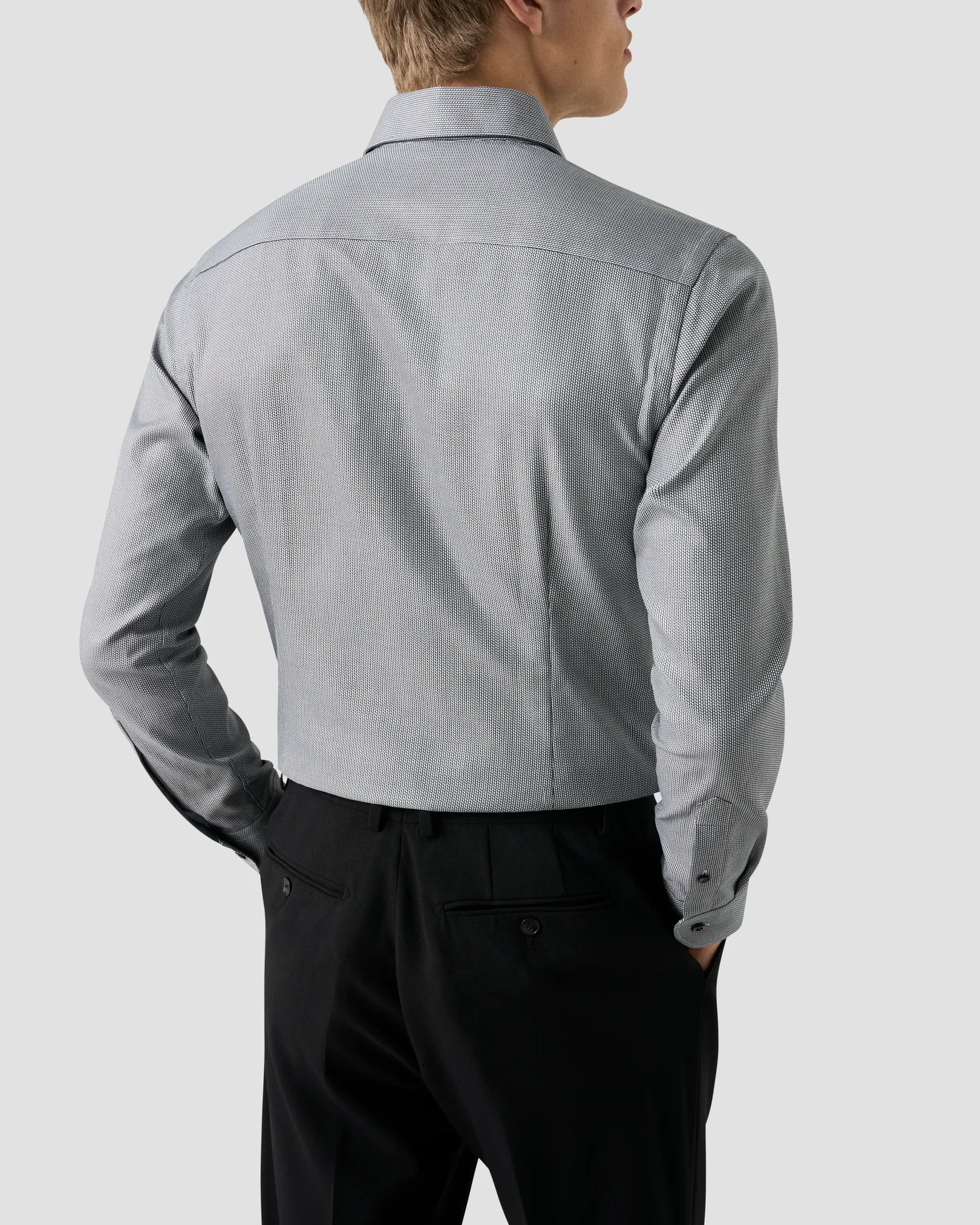 Eton - dark green semi solid dobby shirt