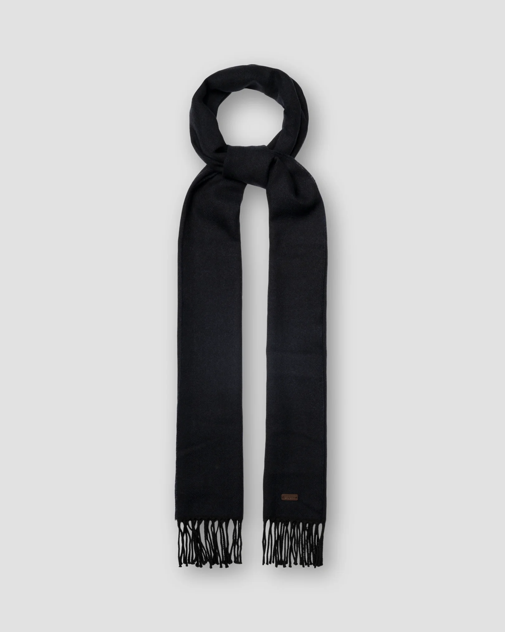 Eton - dark blue herringbone merino wool scarf