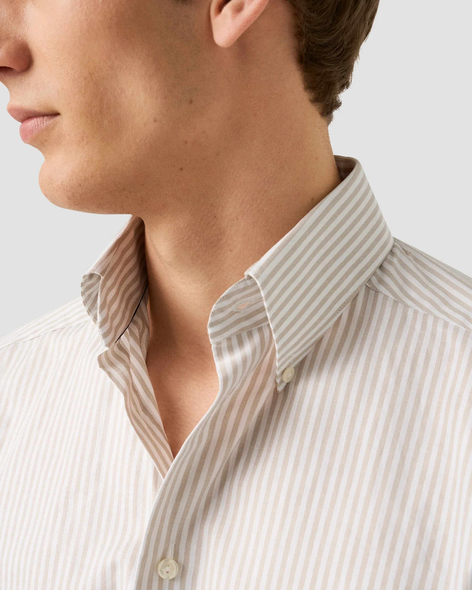 Eton - beige stripe signature oxford shirt