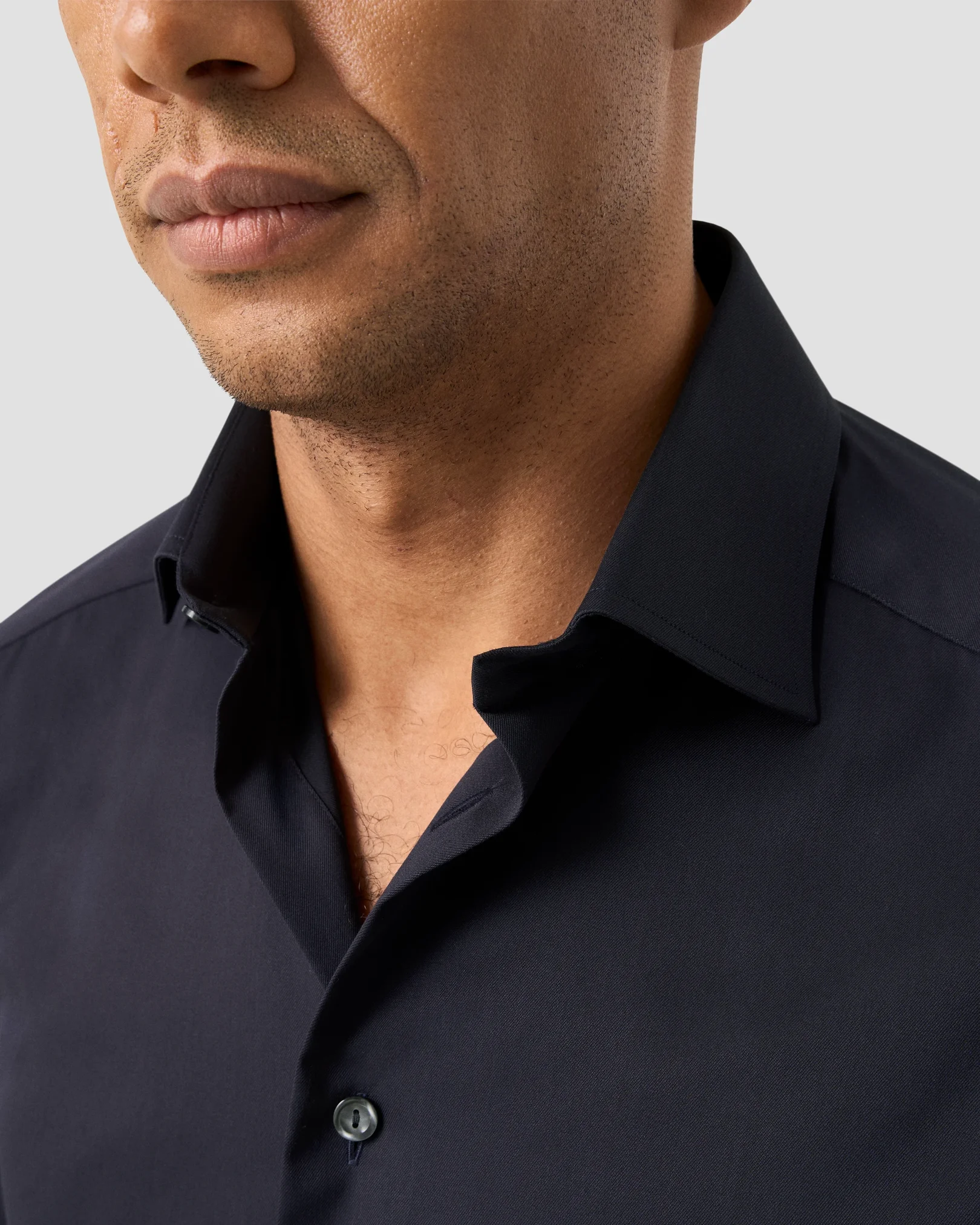 Eton - navy blue solid signature twill shirt