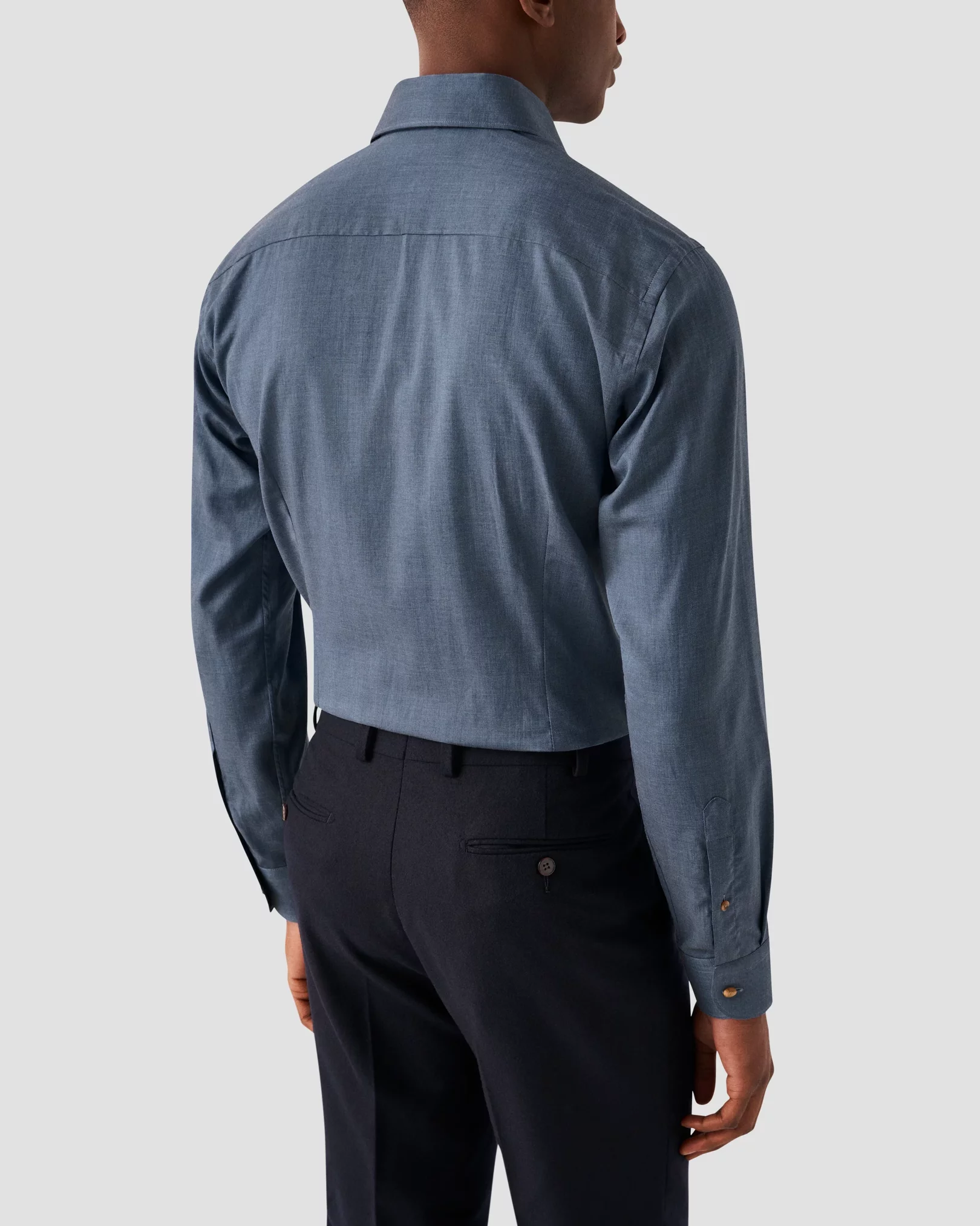 Blue Wrinkle Free Flannel Shirt - Eton