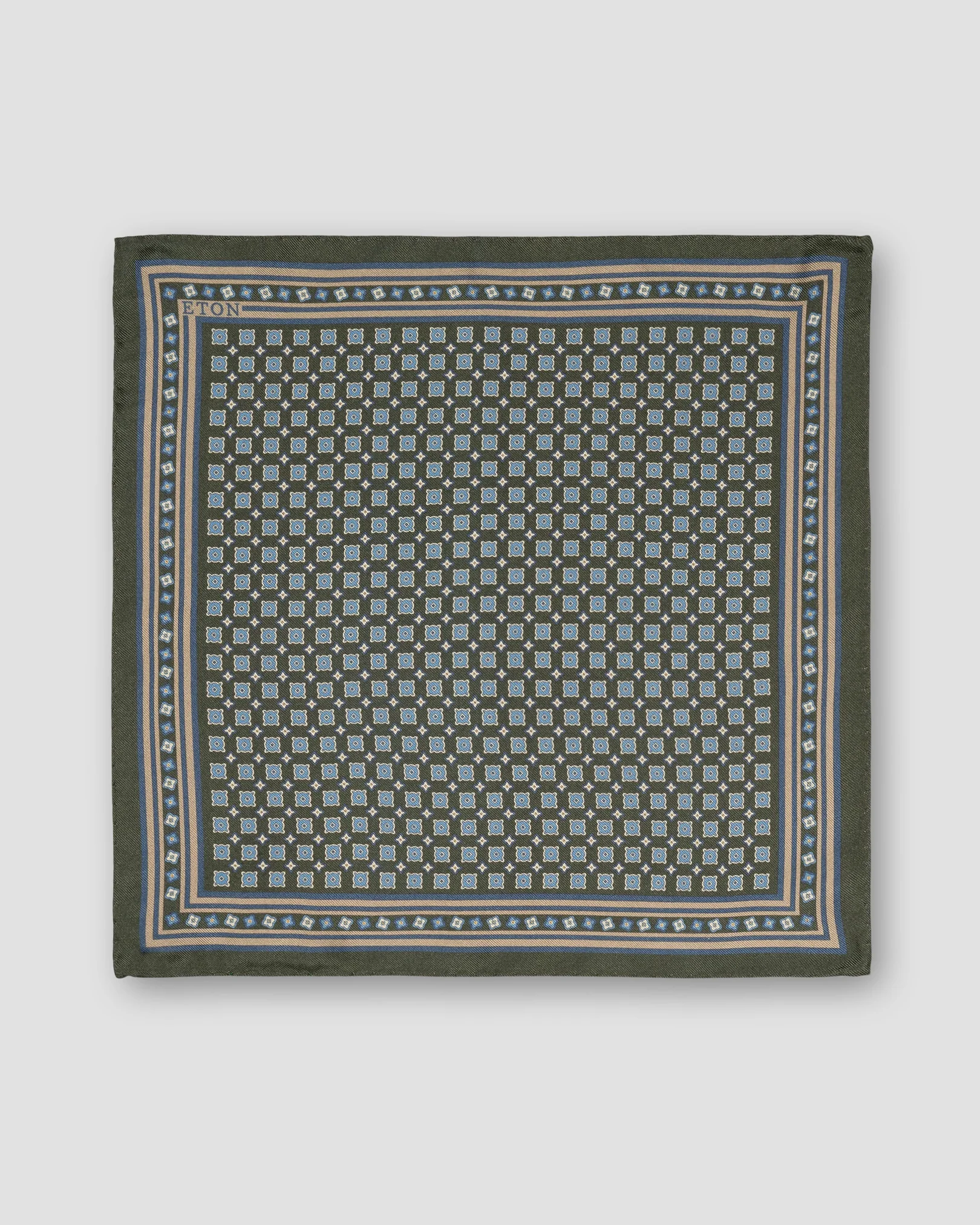 Eton - dark green silk weave pocket square