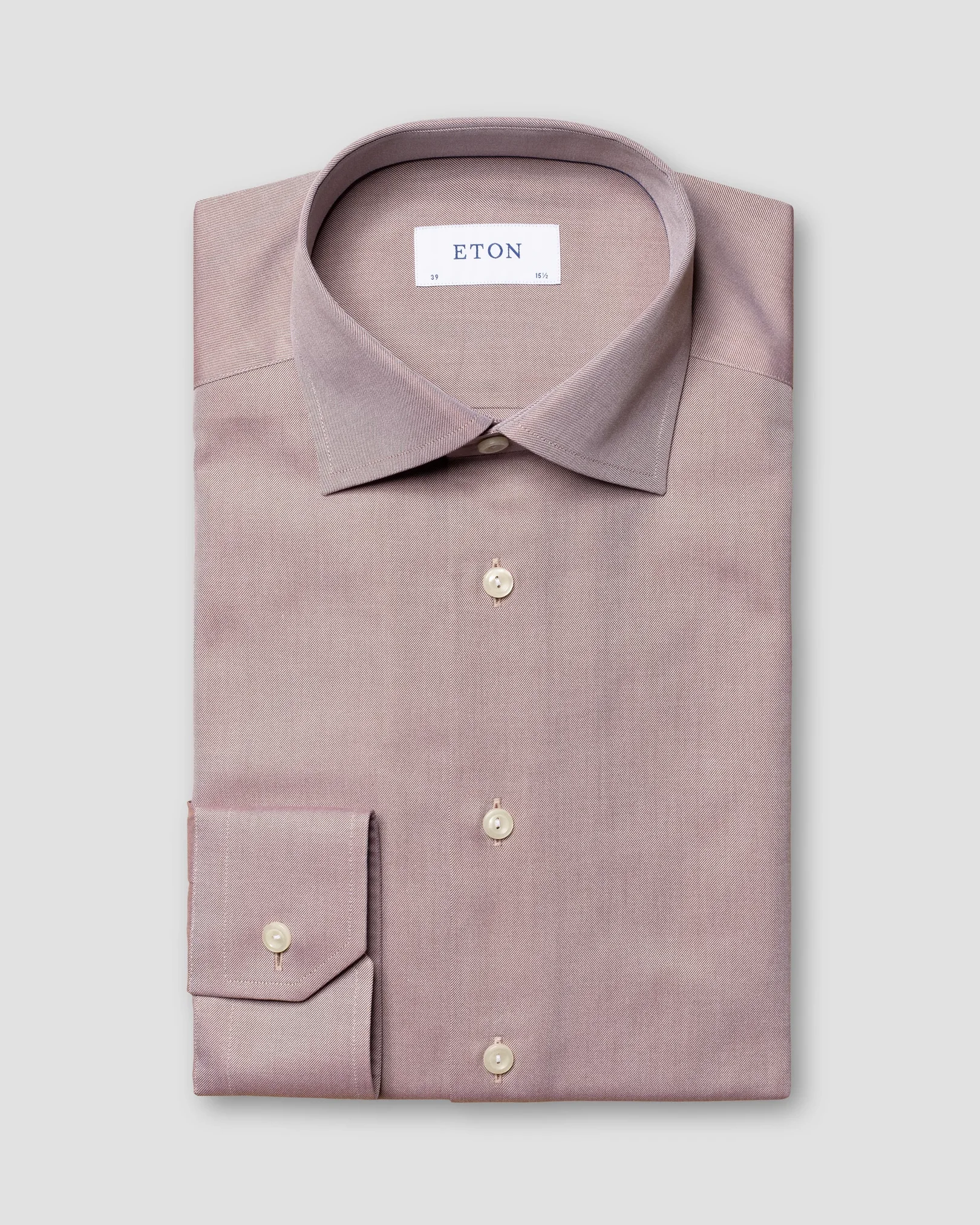 Eton - brown melange signature twill shirt