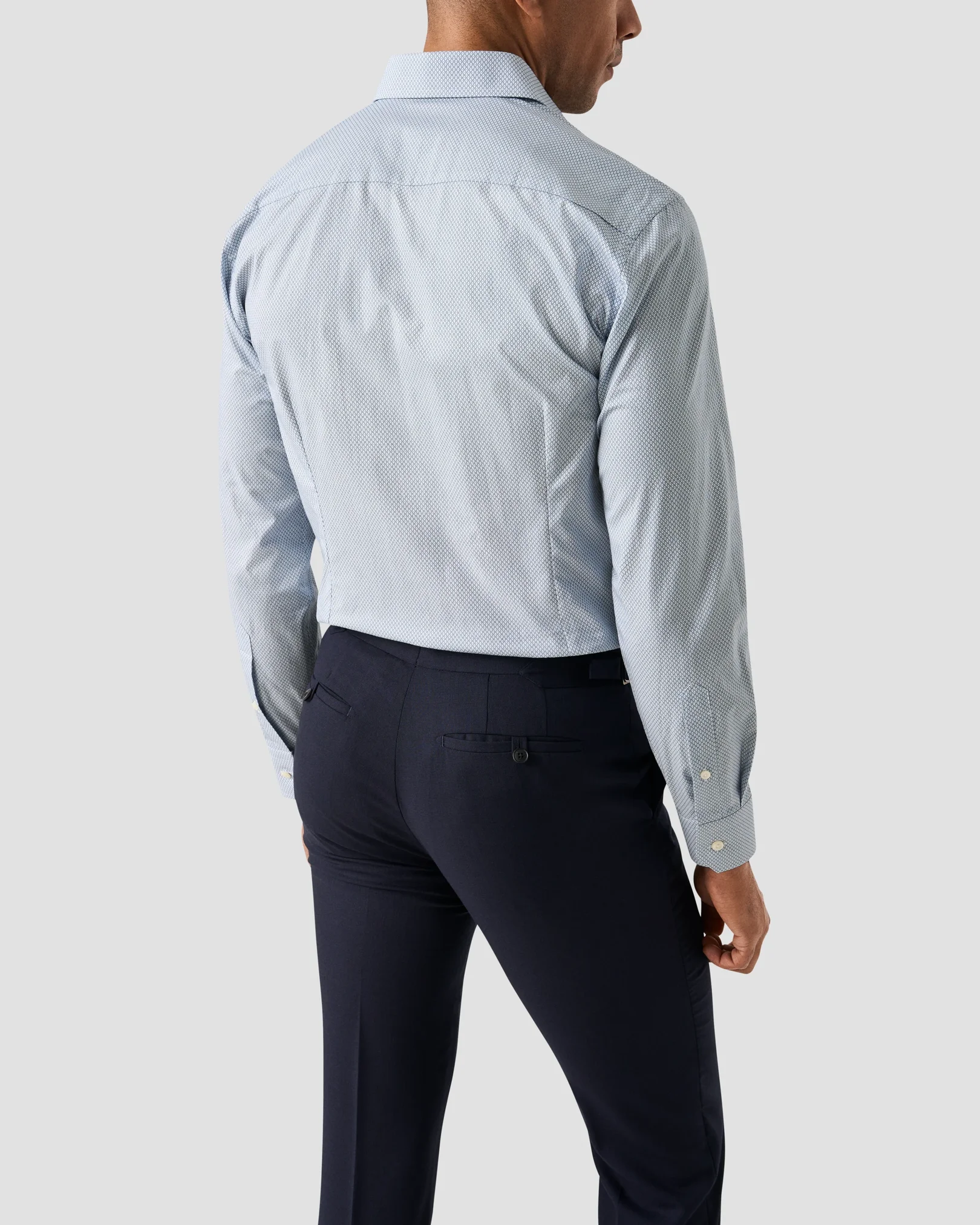 Eton - light blue micro print signature twill shirt