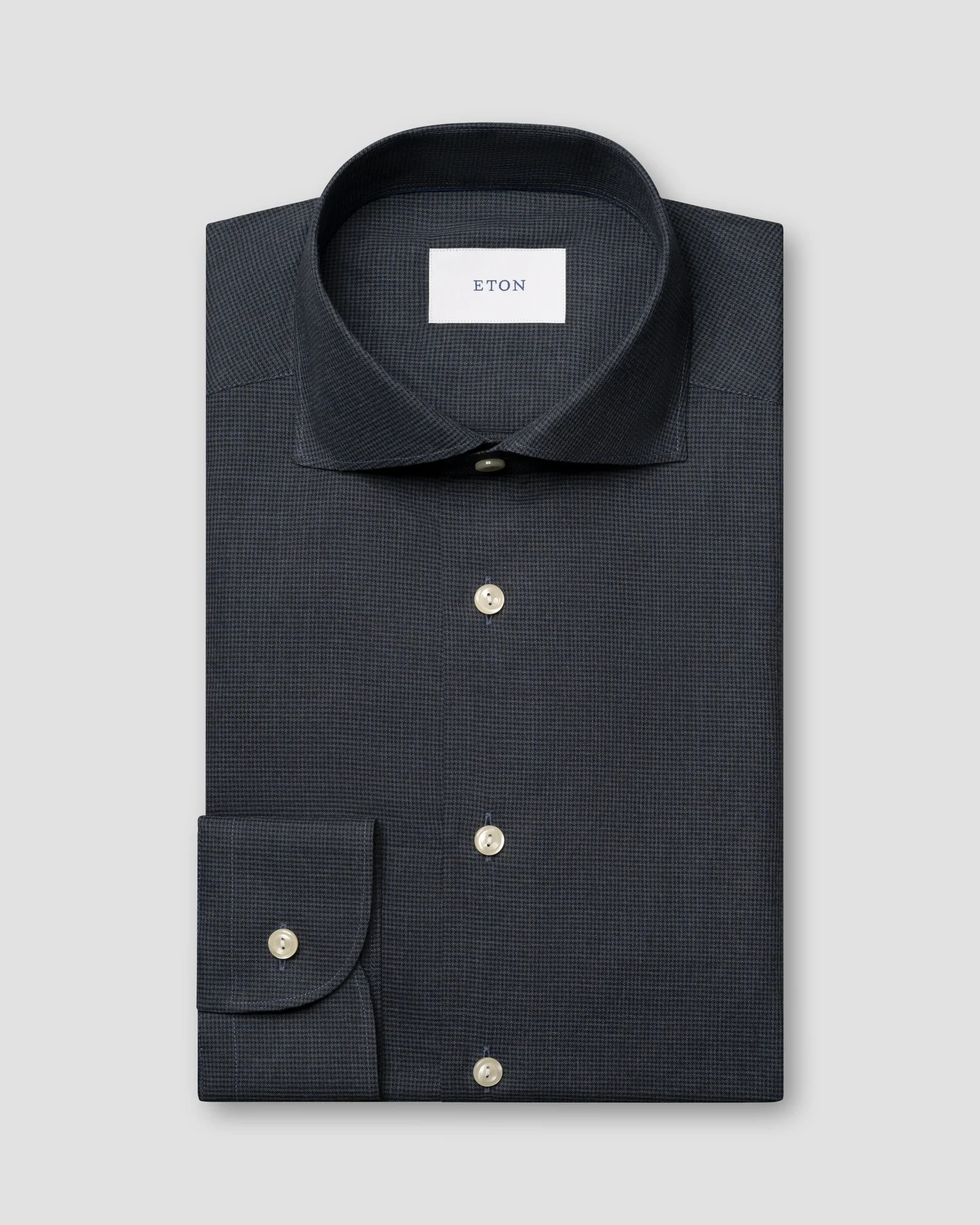 Eton - micro check signature flannel shirt 256