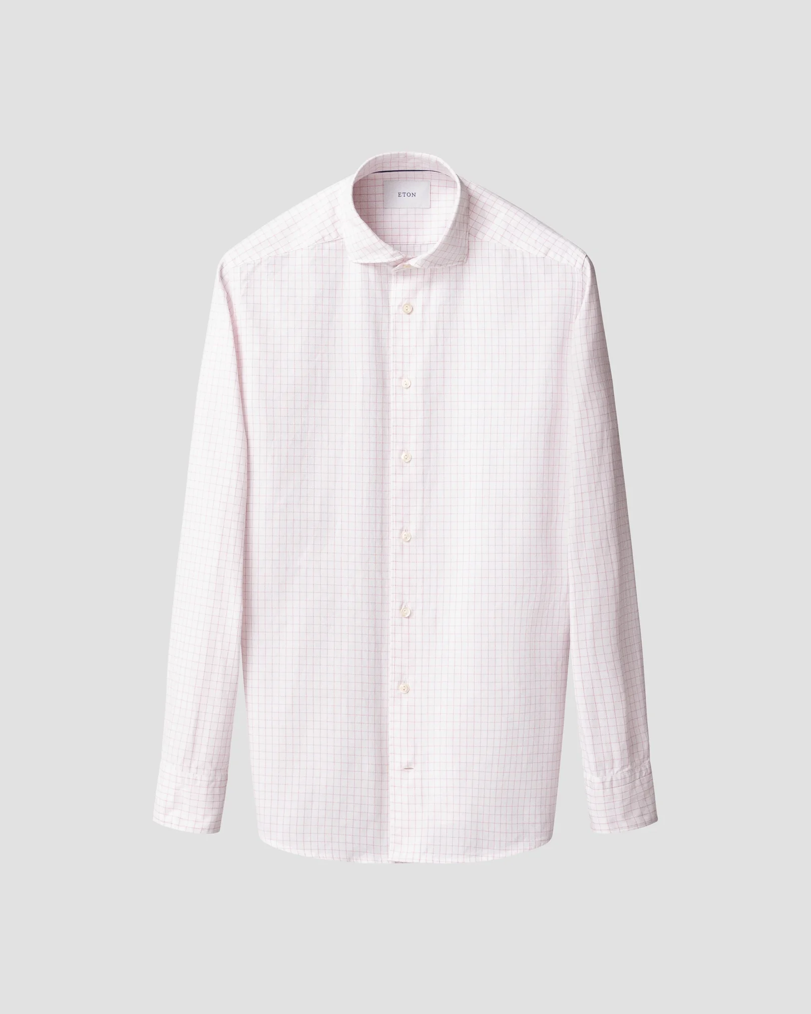 Eton - check royal oxford shirt pink check