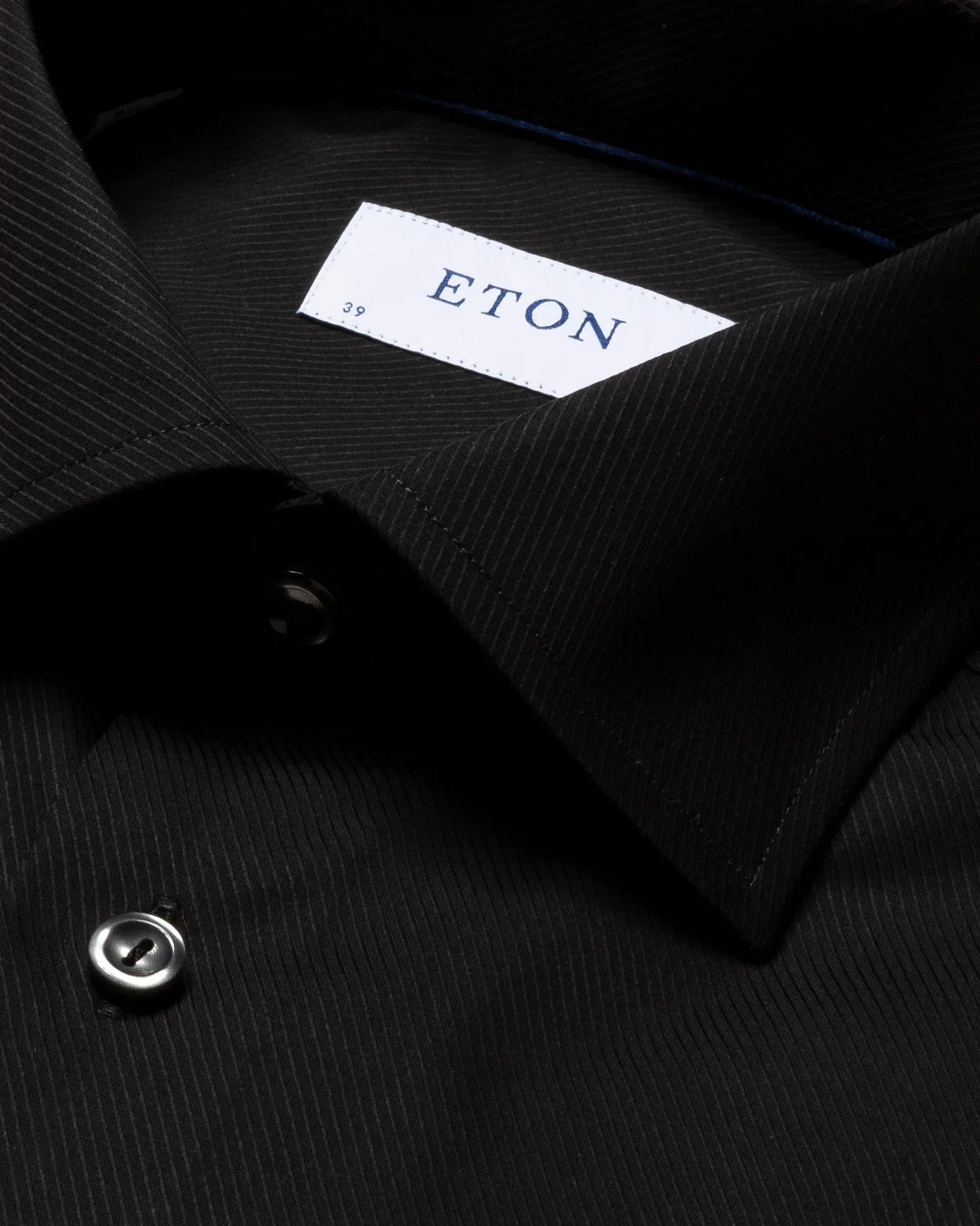 Eton - black diagonal twill shirt