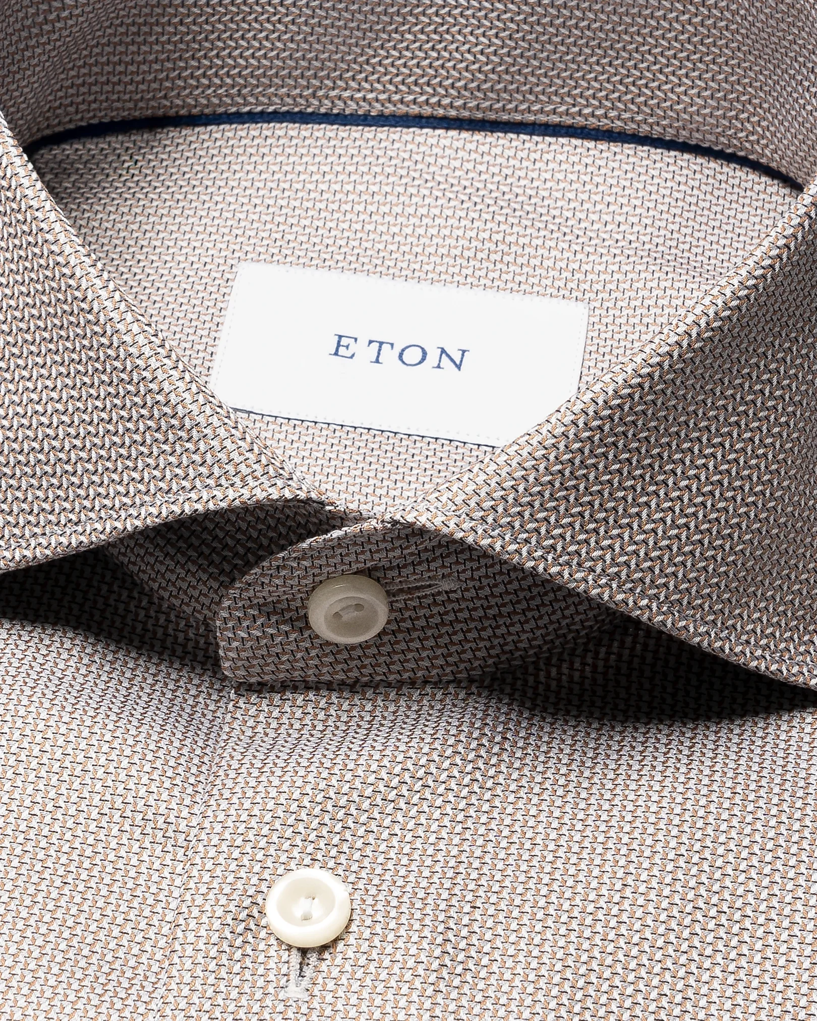Eton - brown semi solid dobby shirt