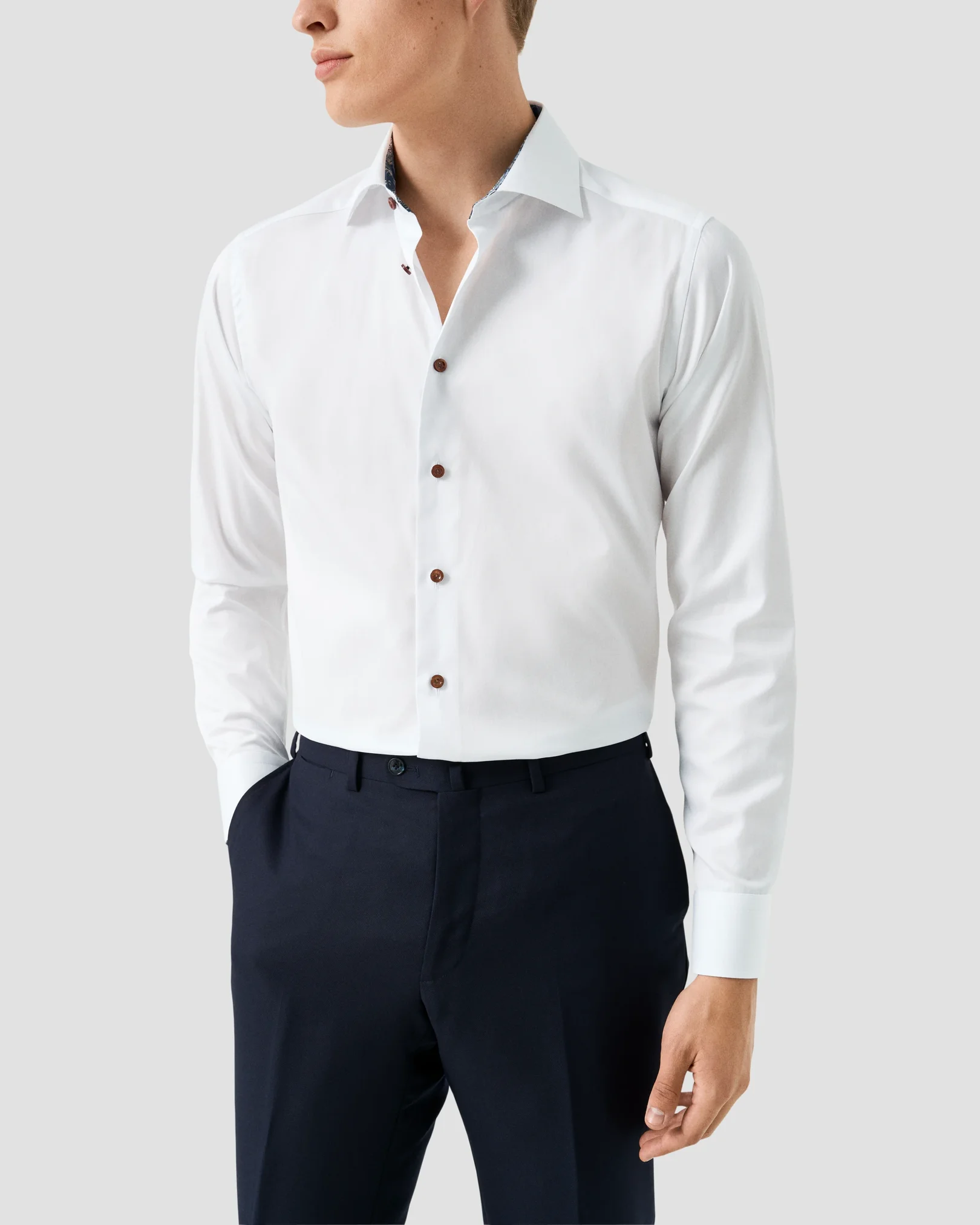 Eton - floral effect signature twill shirt