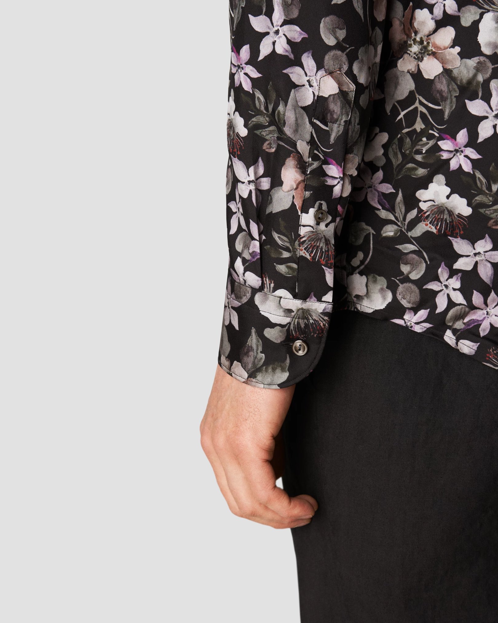 Eton - black silk pointed rounded