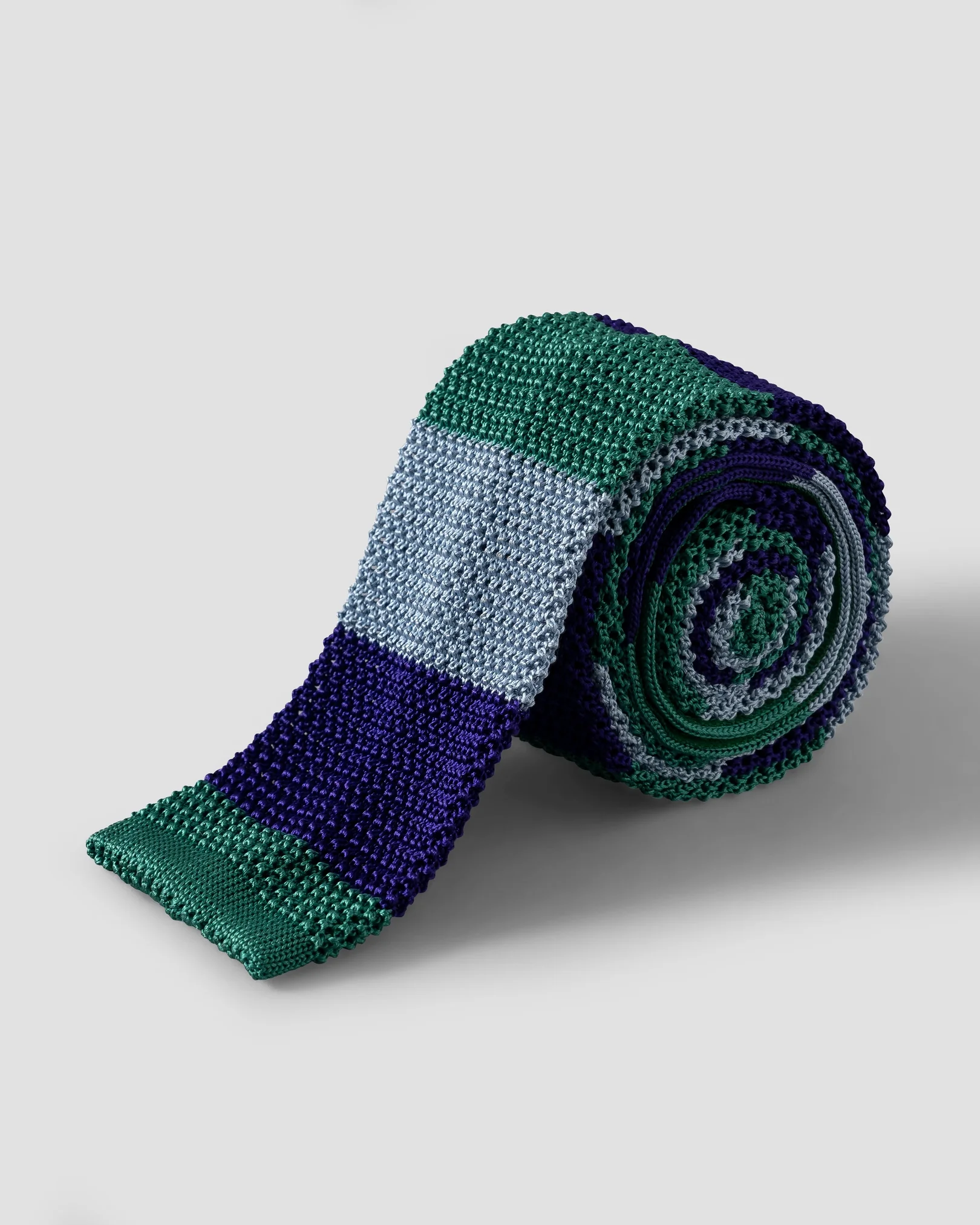Eton - blue striped knit silk tie