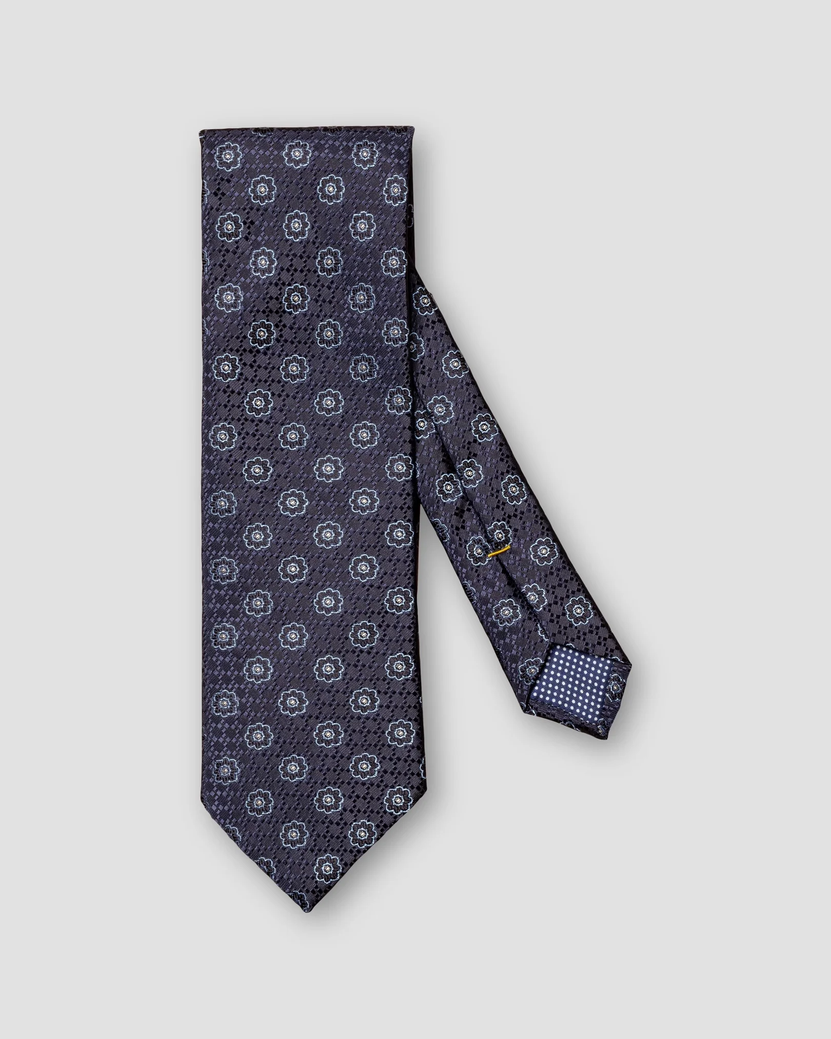 Eton - black floral silk tie