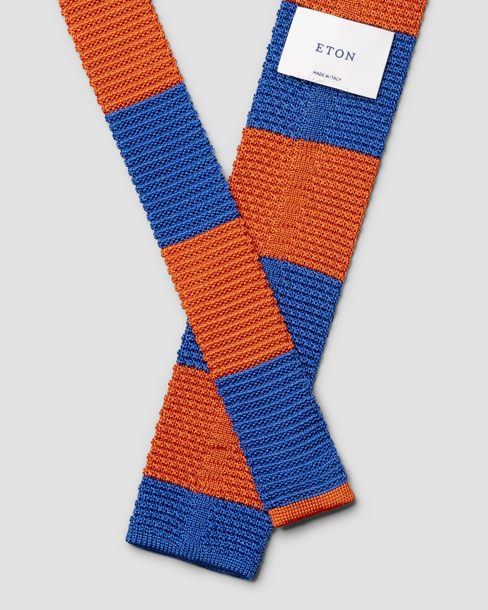 Eton - orange striped knit silk tie