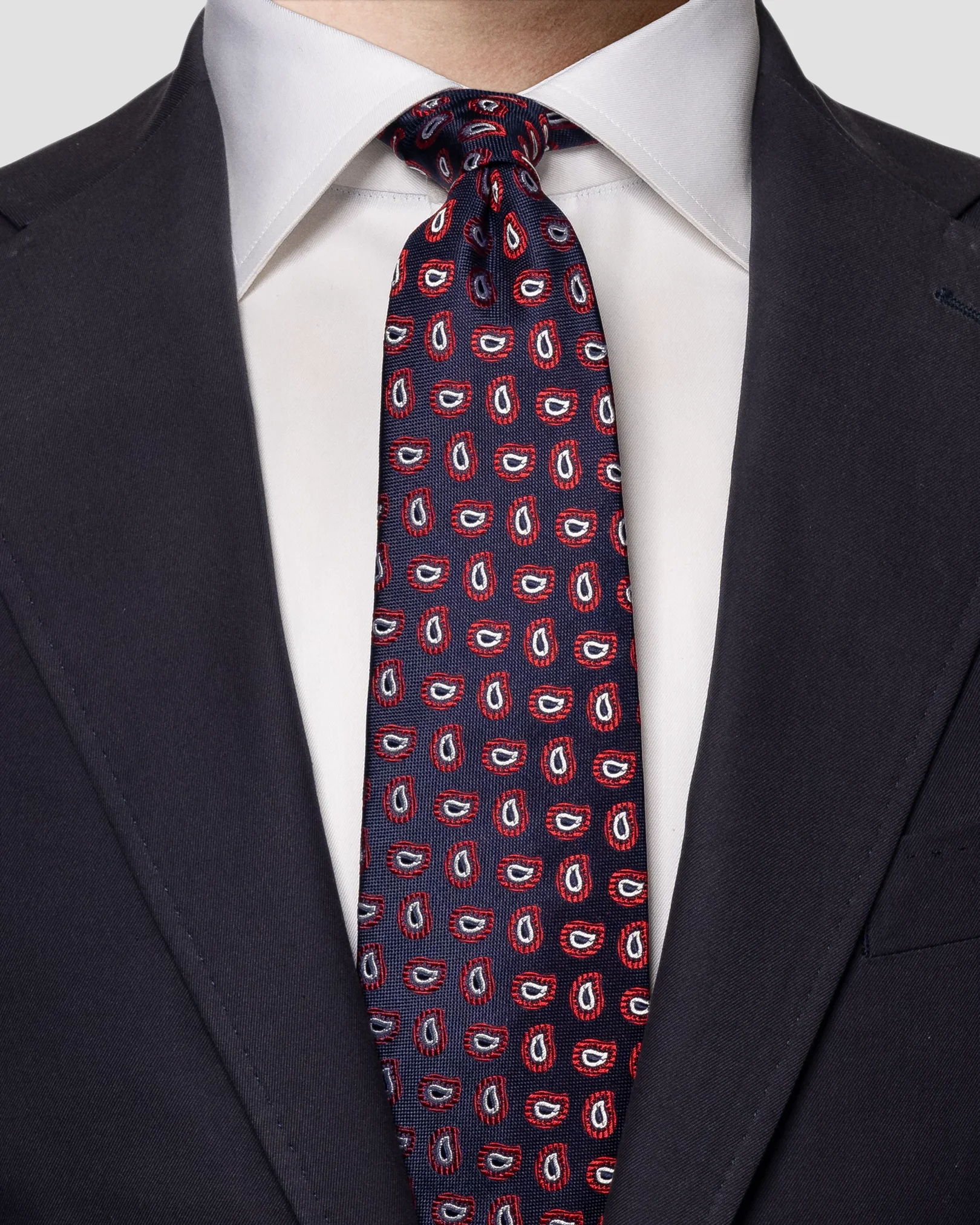 Eton - navy micro pattern tie