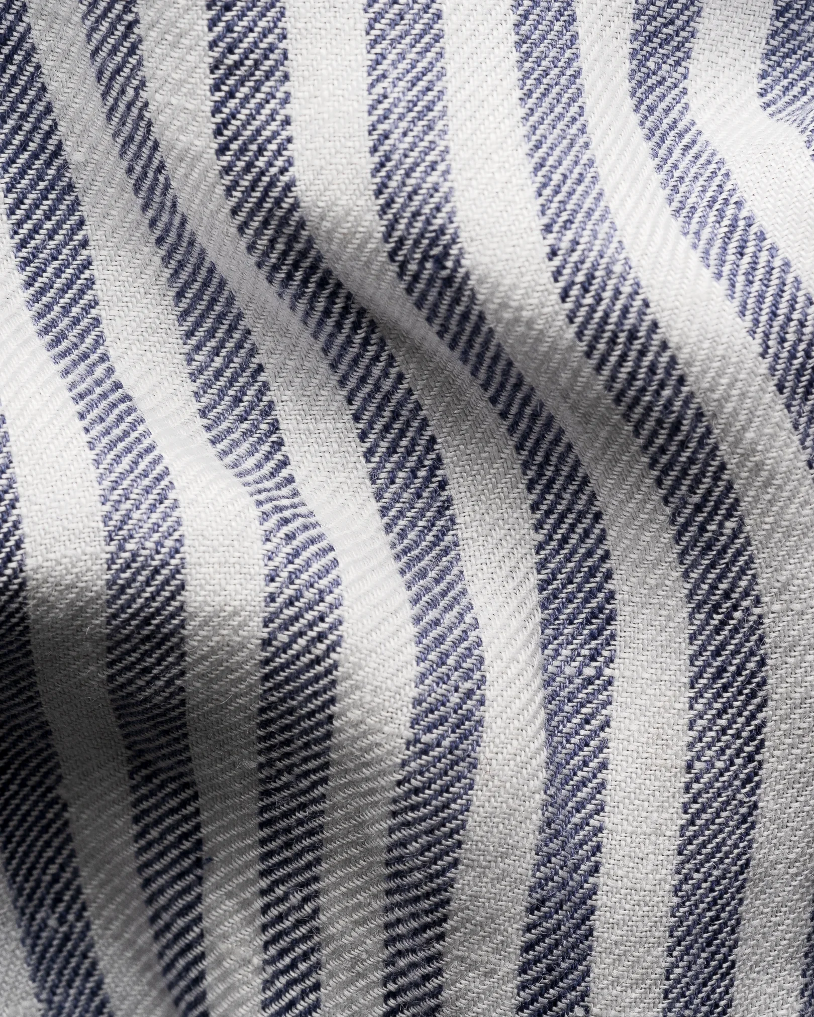 Eton - dark blue striped linen twill shirt