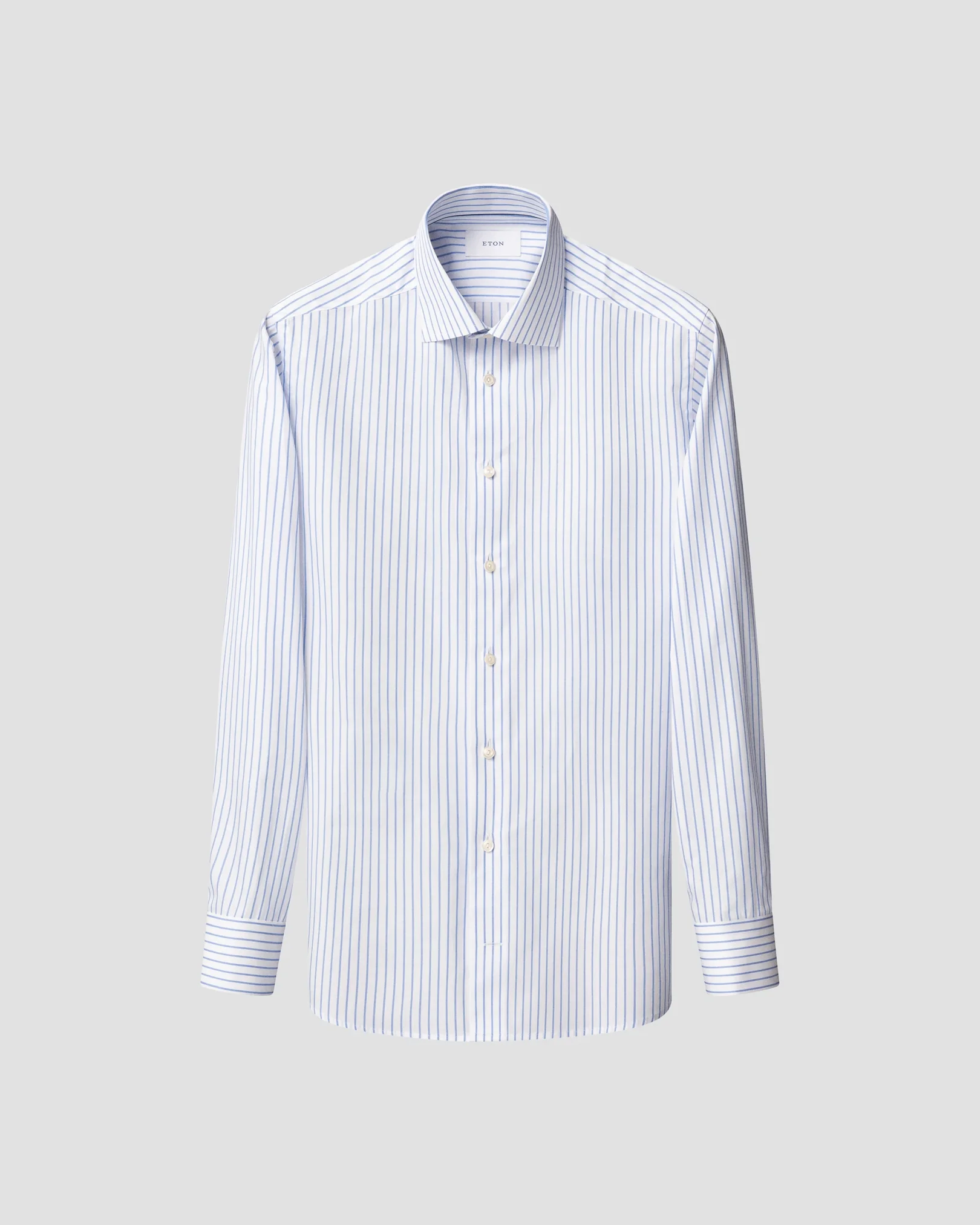 Eton - mid blue striped signature twill shirt