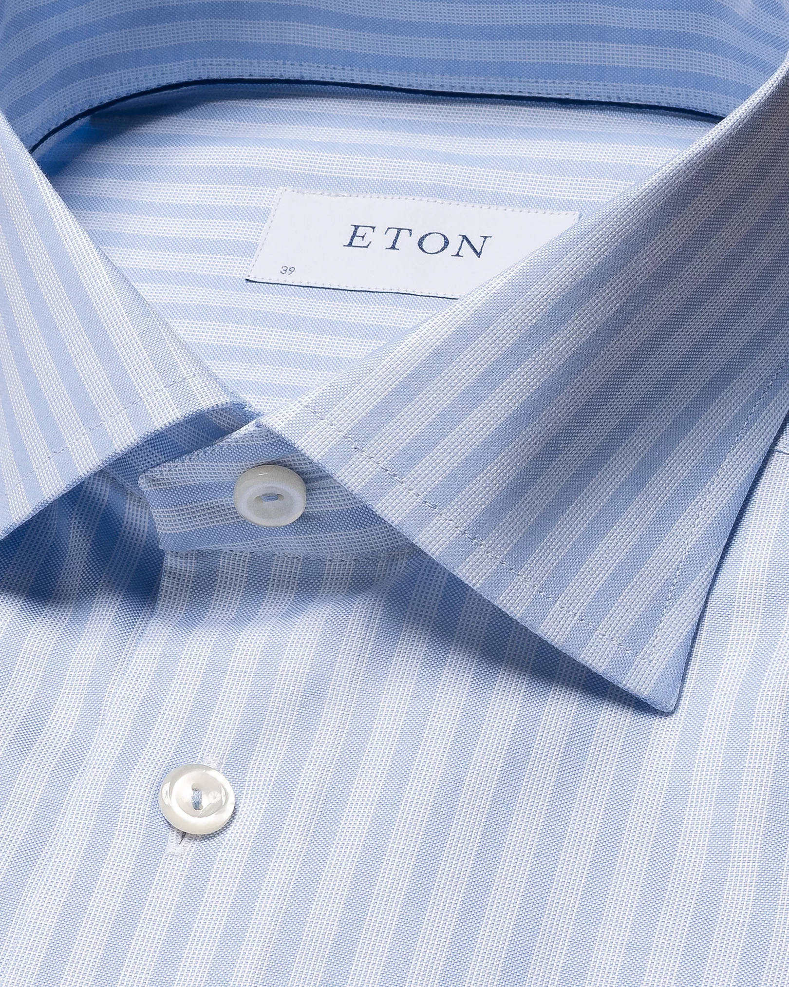 Eton - light blue bold striped oxford