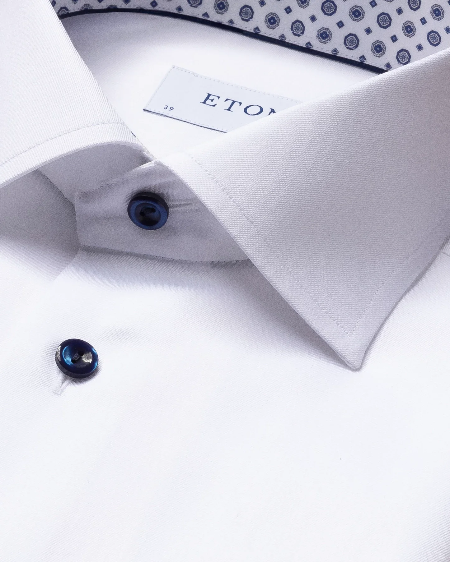 Eton - white signature twill geometric details shirt cut away
