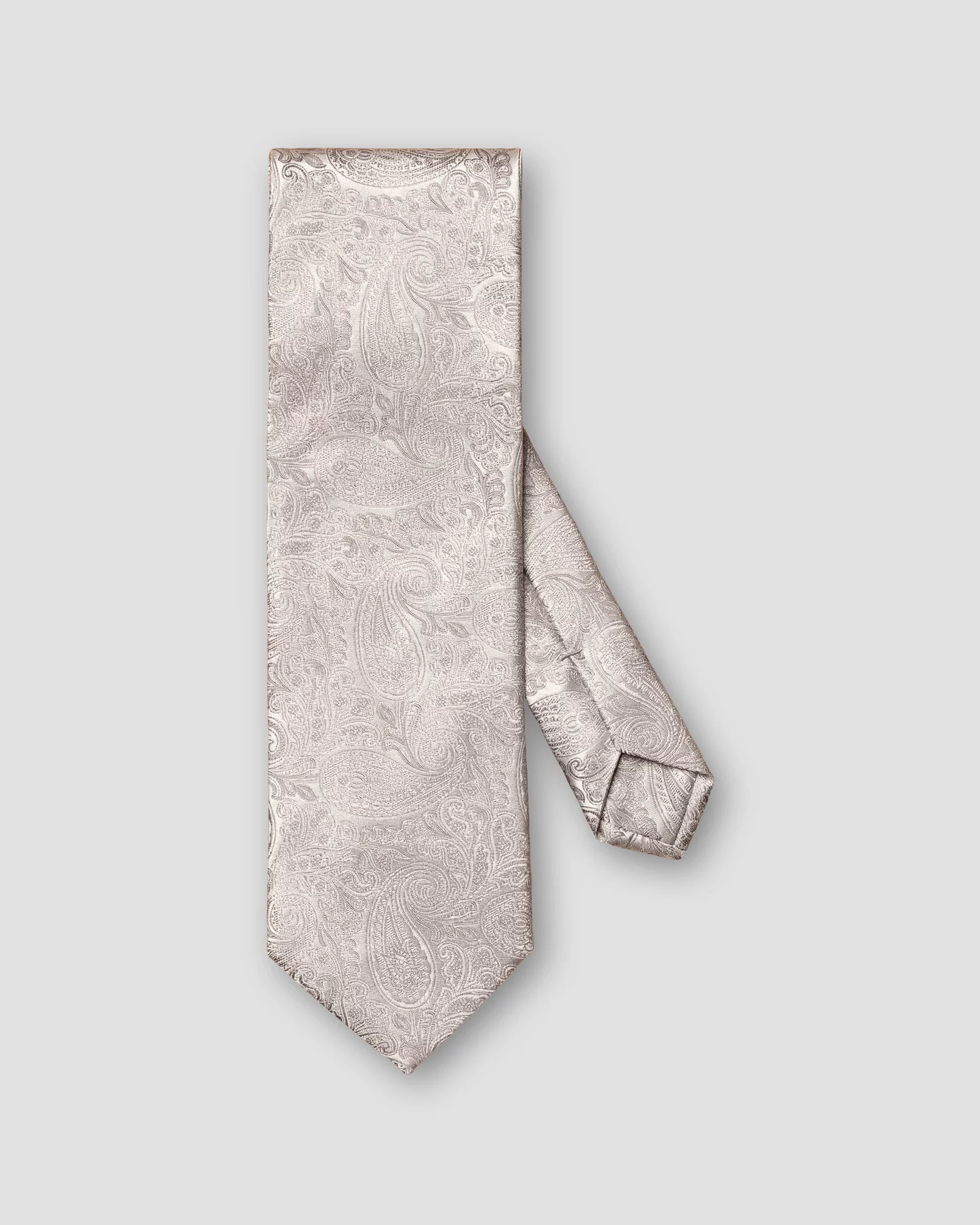 Eton - mid grey paisley silk wedding tie