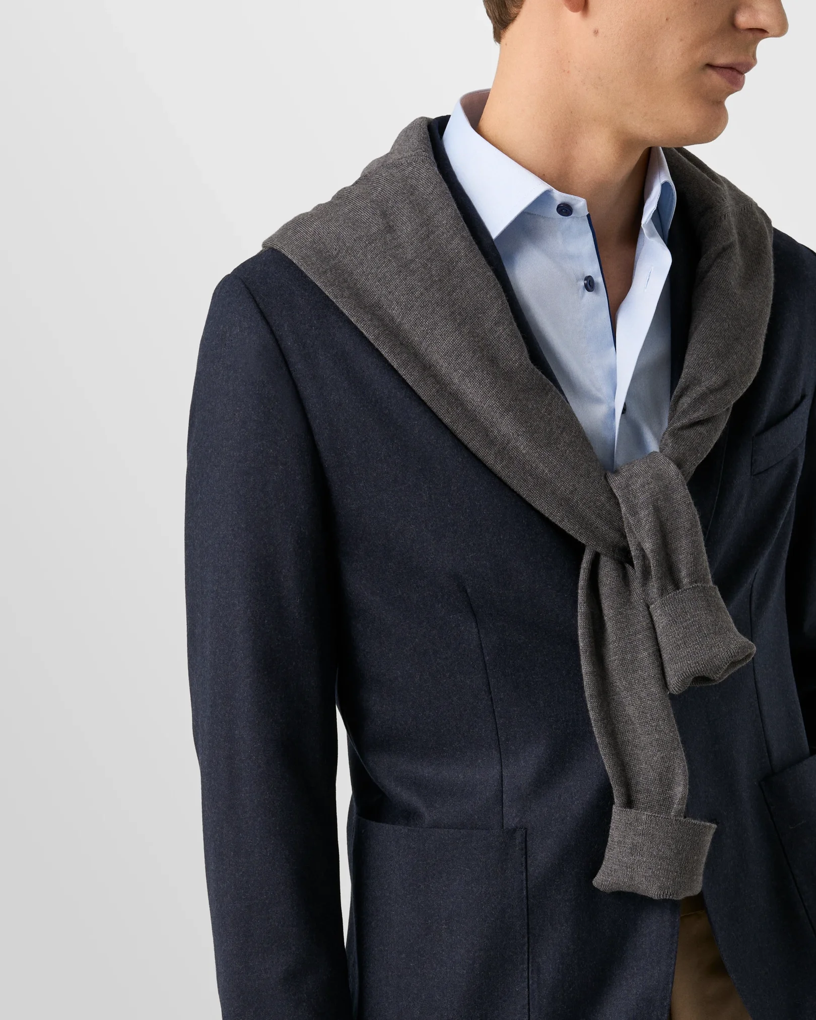 Eton - light blue signature twill contrast details