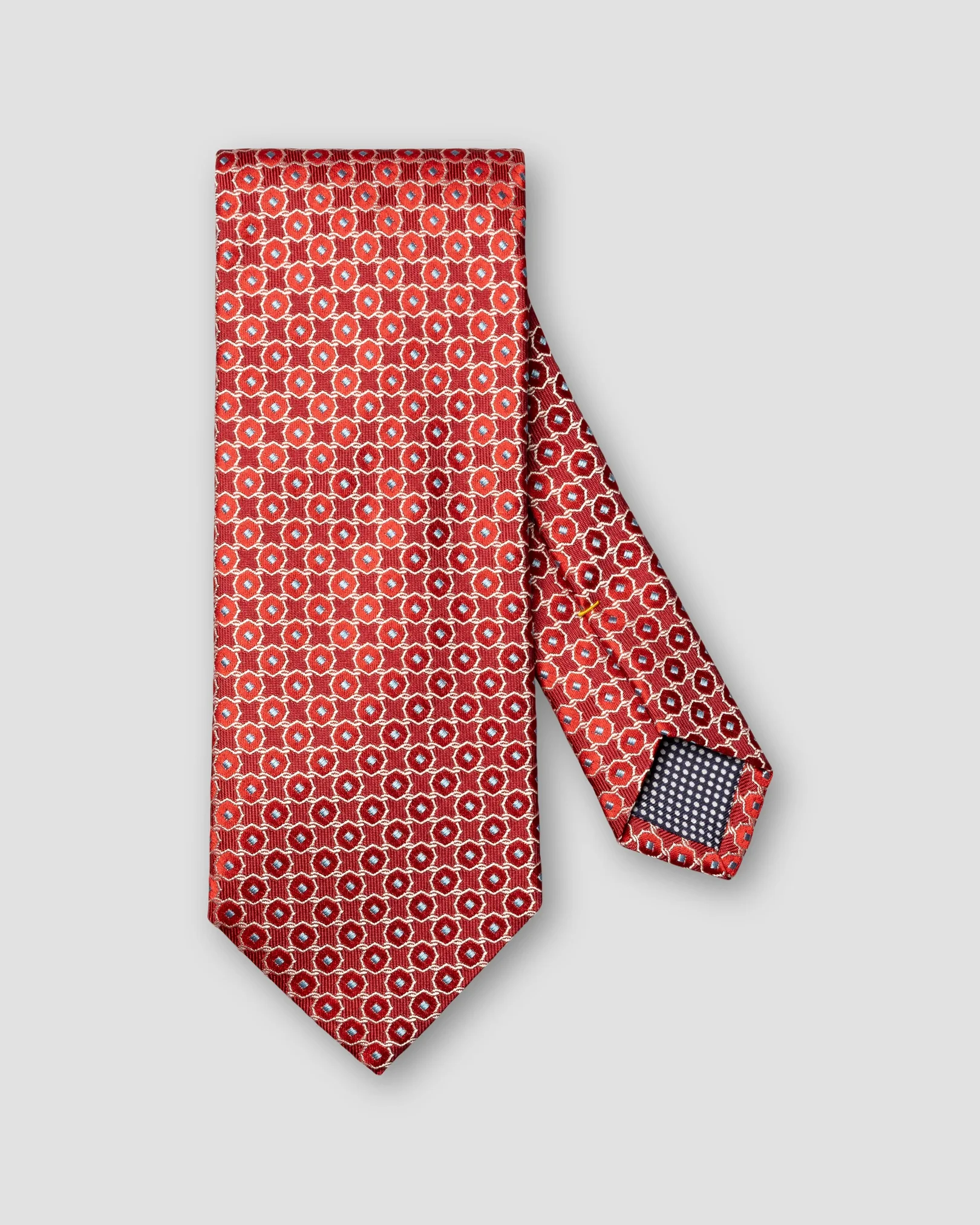 Eton - red geometrical woven silk tie