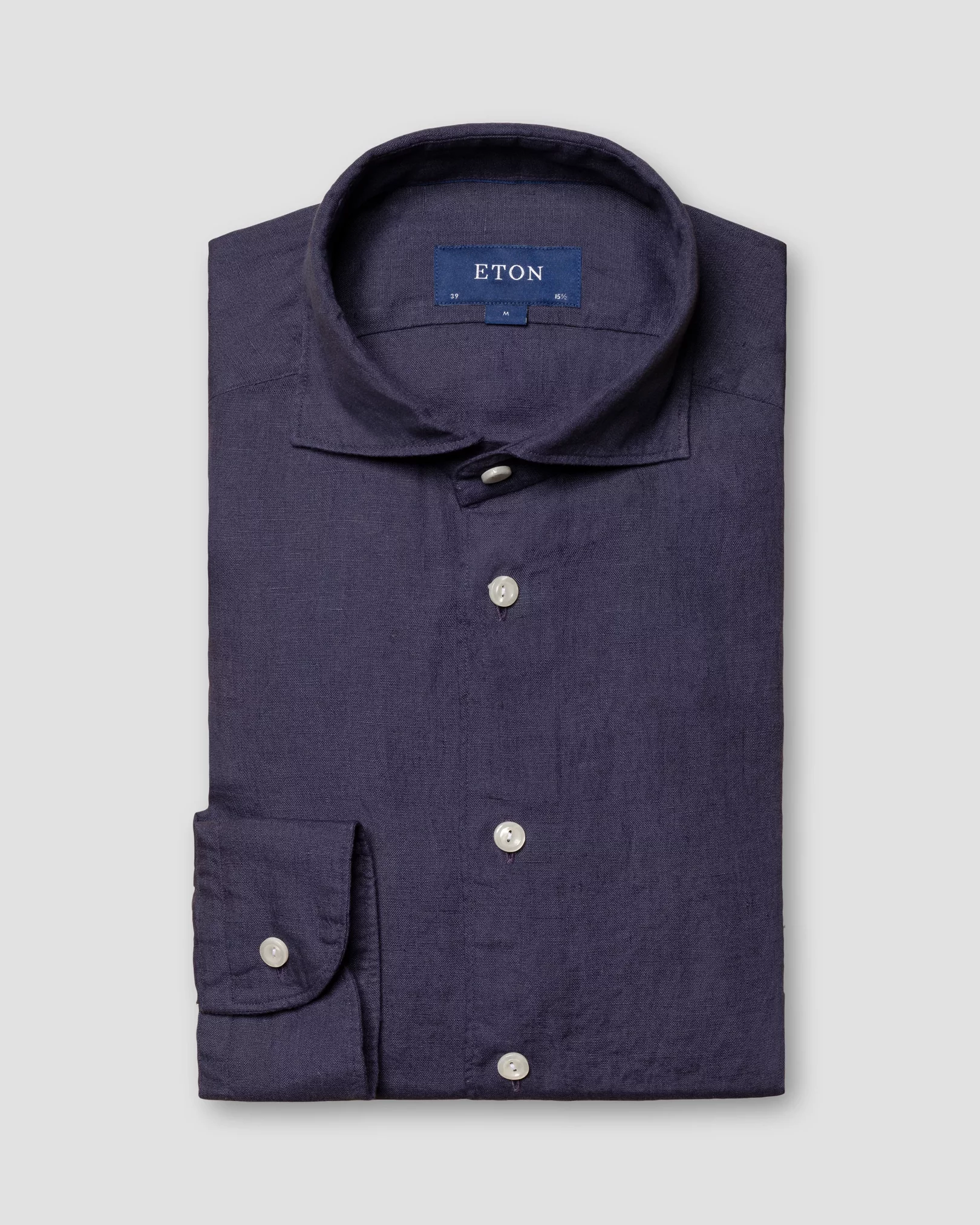 Eton - navy blue linen wide spread